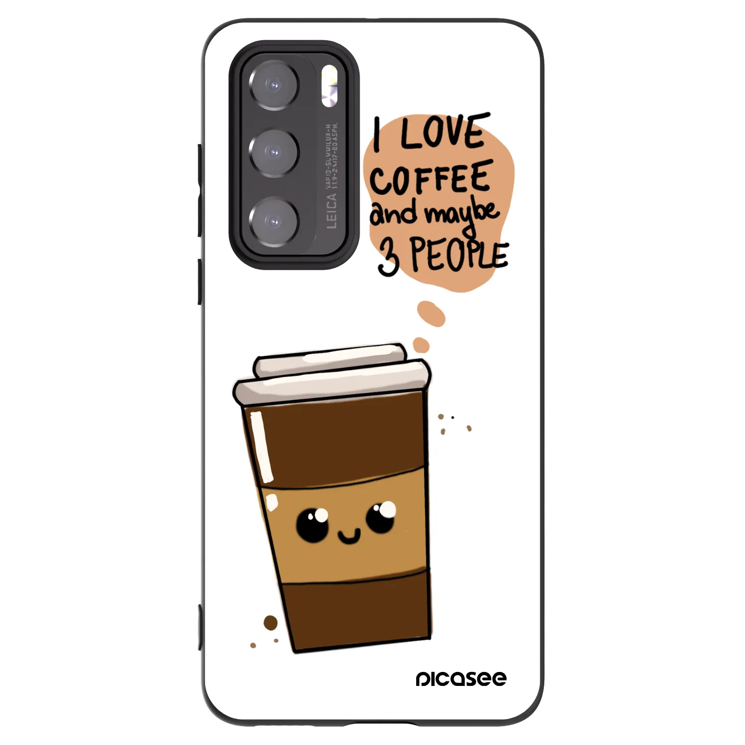 Picasee fekete szilikon tok az alábbi mobiltelefonokra Huawei P40 - Cute coffee