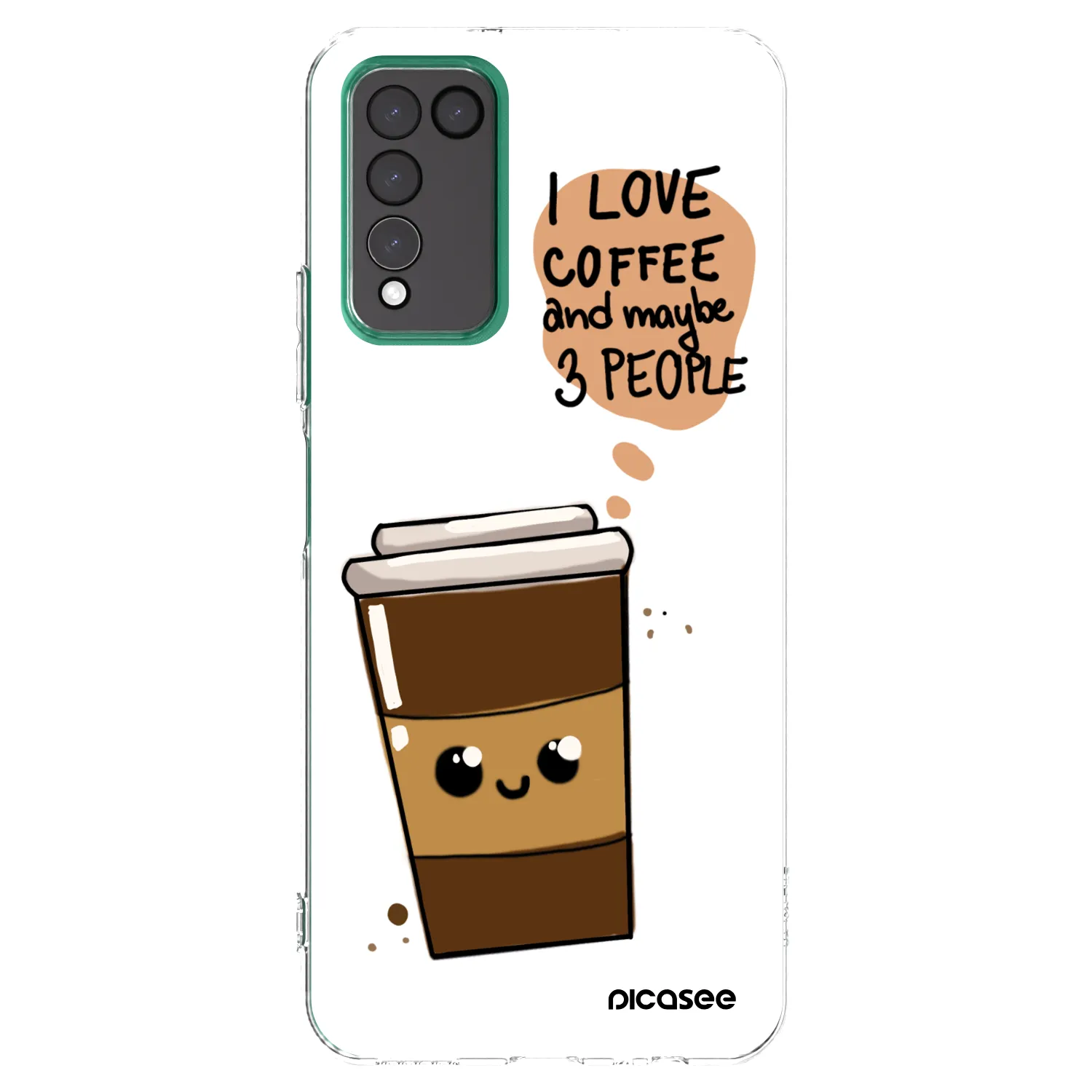 Picasee átlátszó szilikon tok az alábbi mobiltelefonokra Honor 10X Lite - Cute coffee