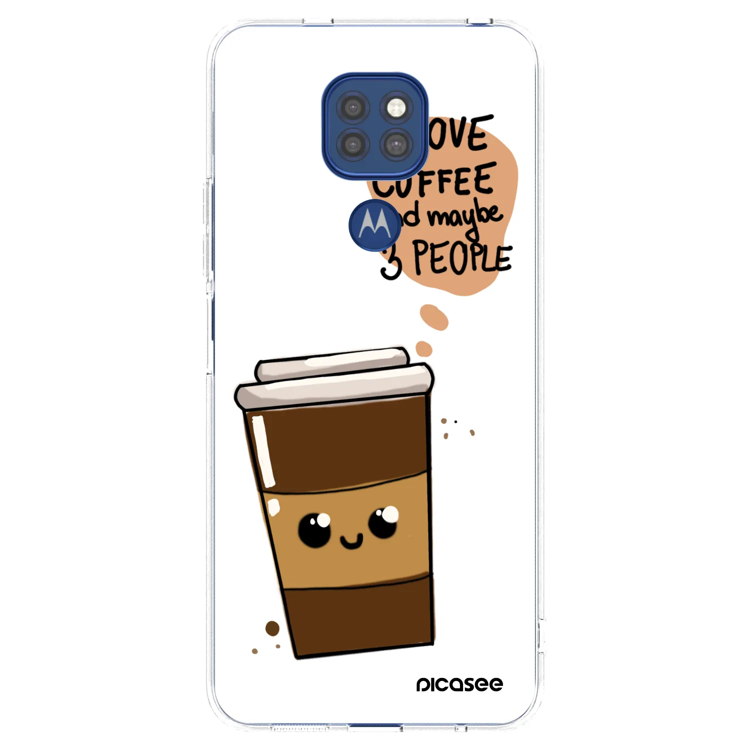Picasee átlátszó szilikon tok az alábbi mobiltelefonokra Motorola Moto G9 Play - Cute coffee