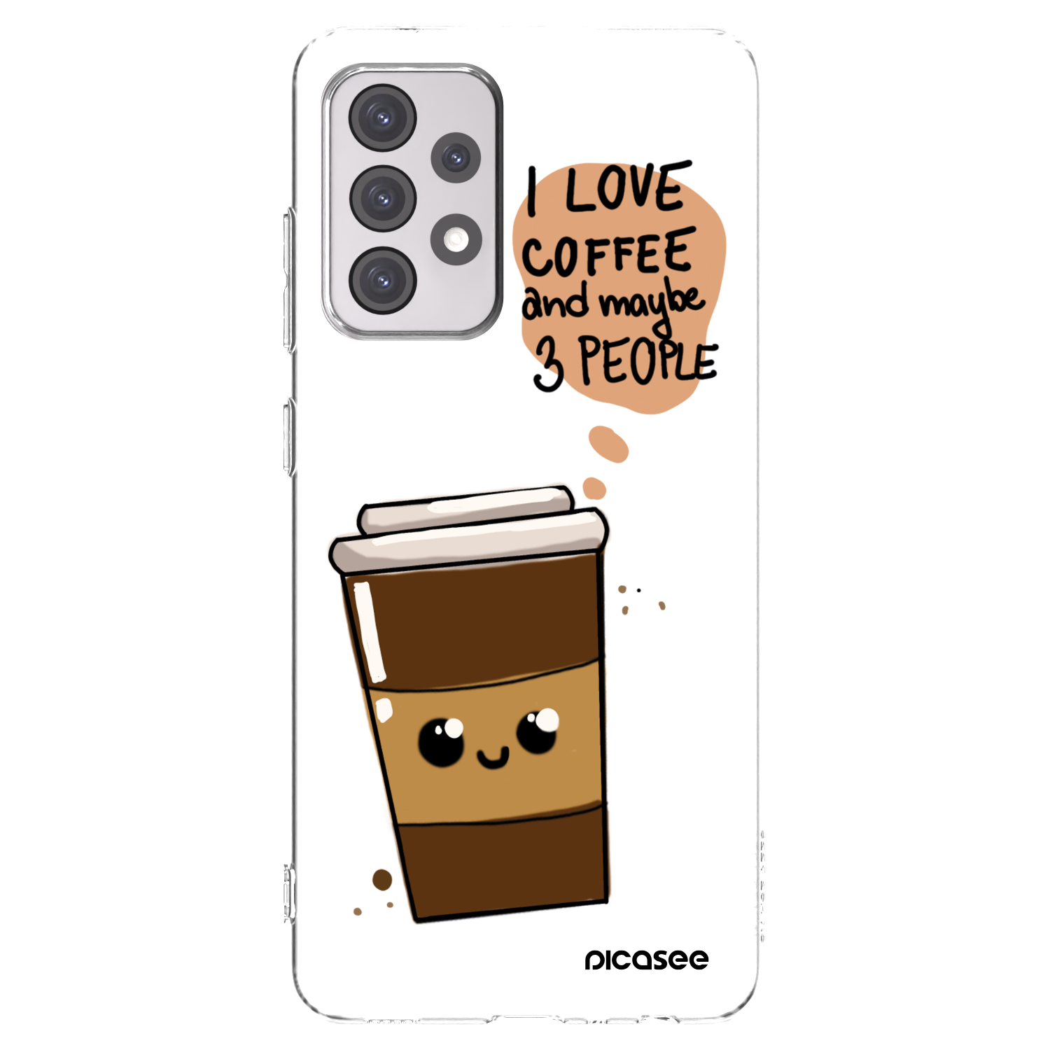Picasee átlátszó szilikon tok az alábbi mobiltelefonokra Samsung Galaxy A52 5G A525F - Cute coffee