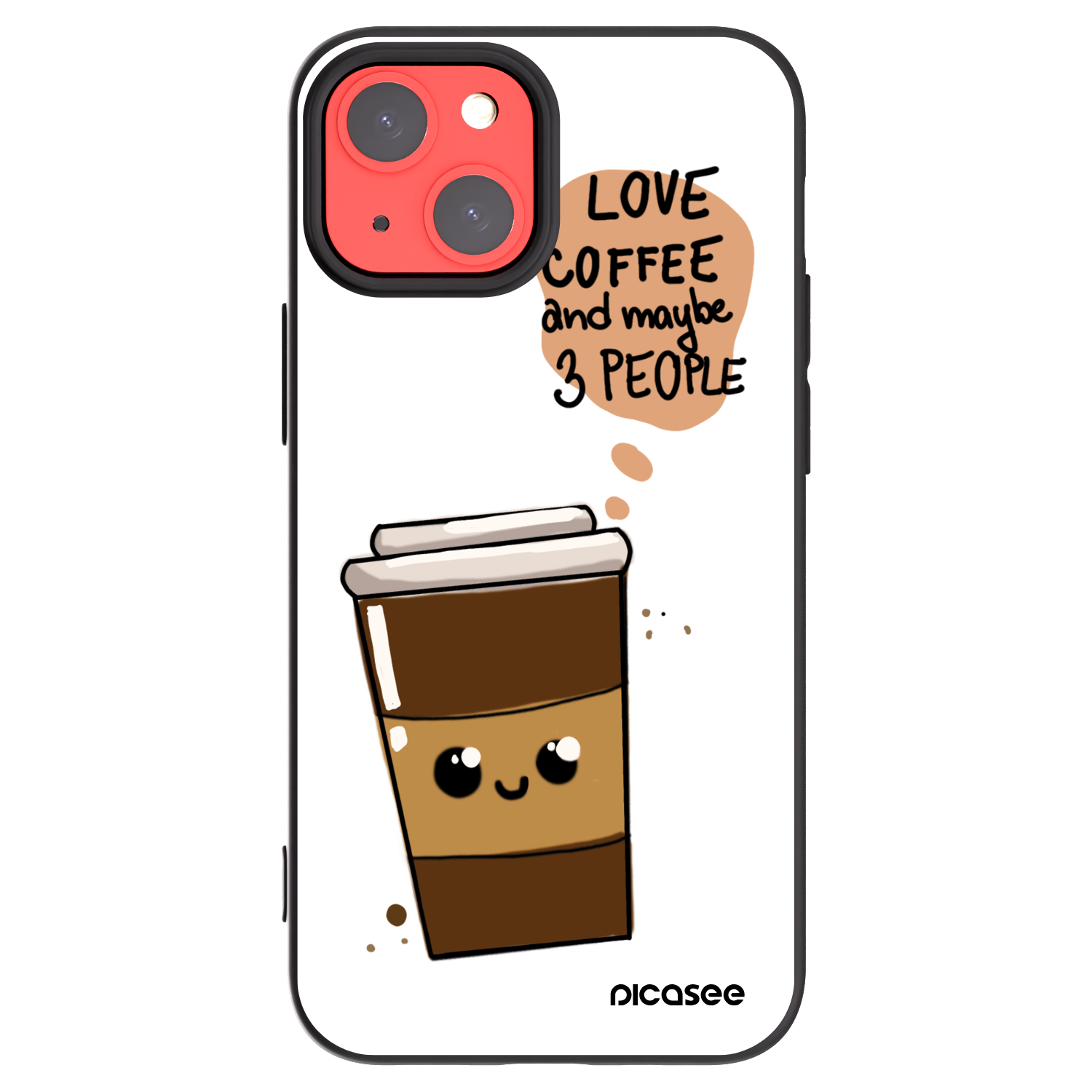 Picasee fekete szilikon tok az alábbi mobiltelefonokra Apple iPhone 13 mini - Cute coffee