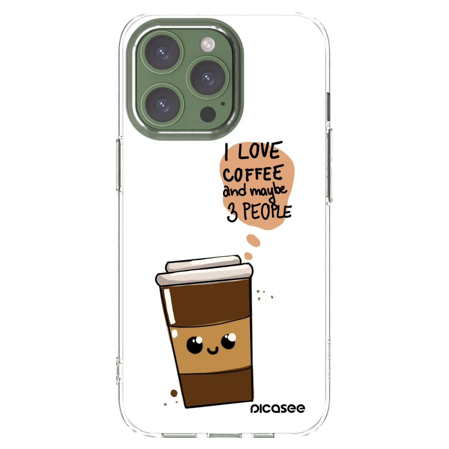 Picasee átlátszó szilikon tok az alábbi mobiltelefonokra Apple iPhone 13 Pro - Cute coffee