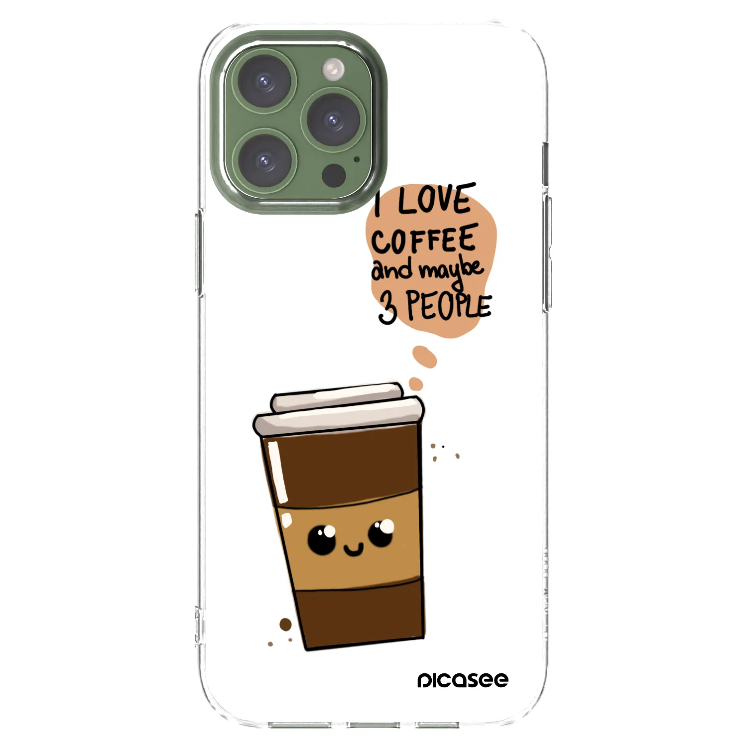 Picasee átlátszó szilikon tok az alábbi mobiltelefonokra Apple iPhone 13 Pro Max - Cute coffee