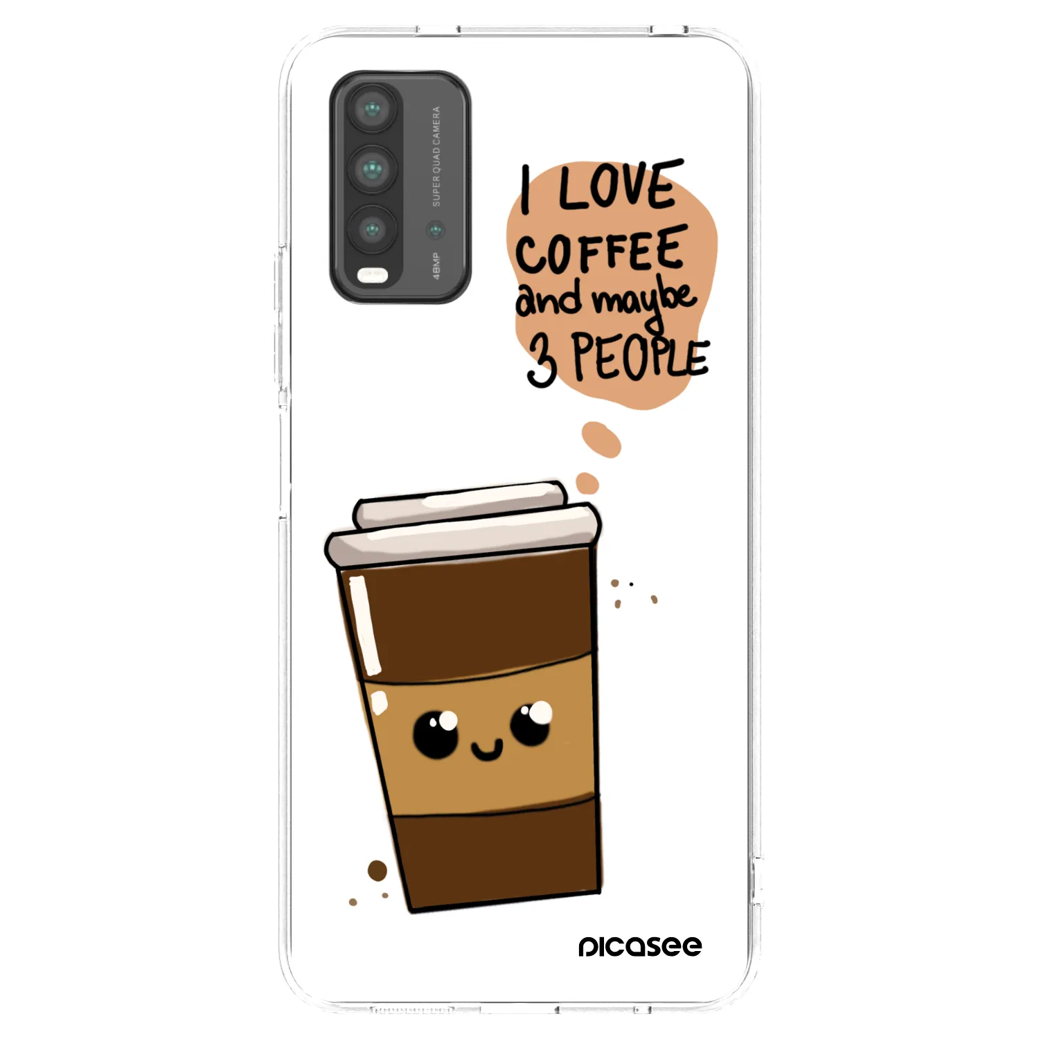 Picasee átlátszó szilikon tok az alábbi mobiltelefonokra Xiaomi Redmi 9T - Cute coffee