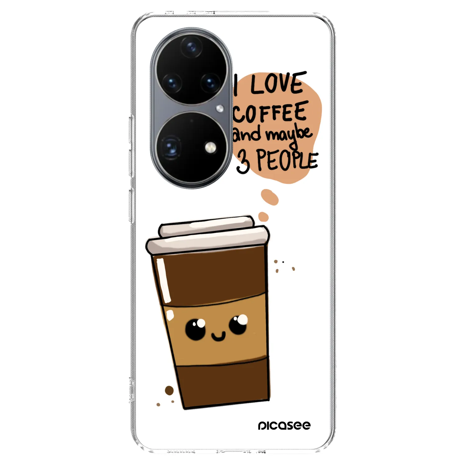 Picasee átlátszó szilikon tok az alábbi mobiltelefonokra Huawei P50 - Cute coffee