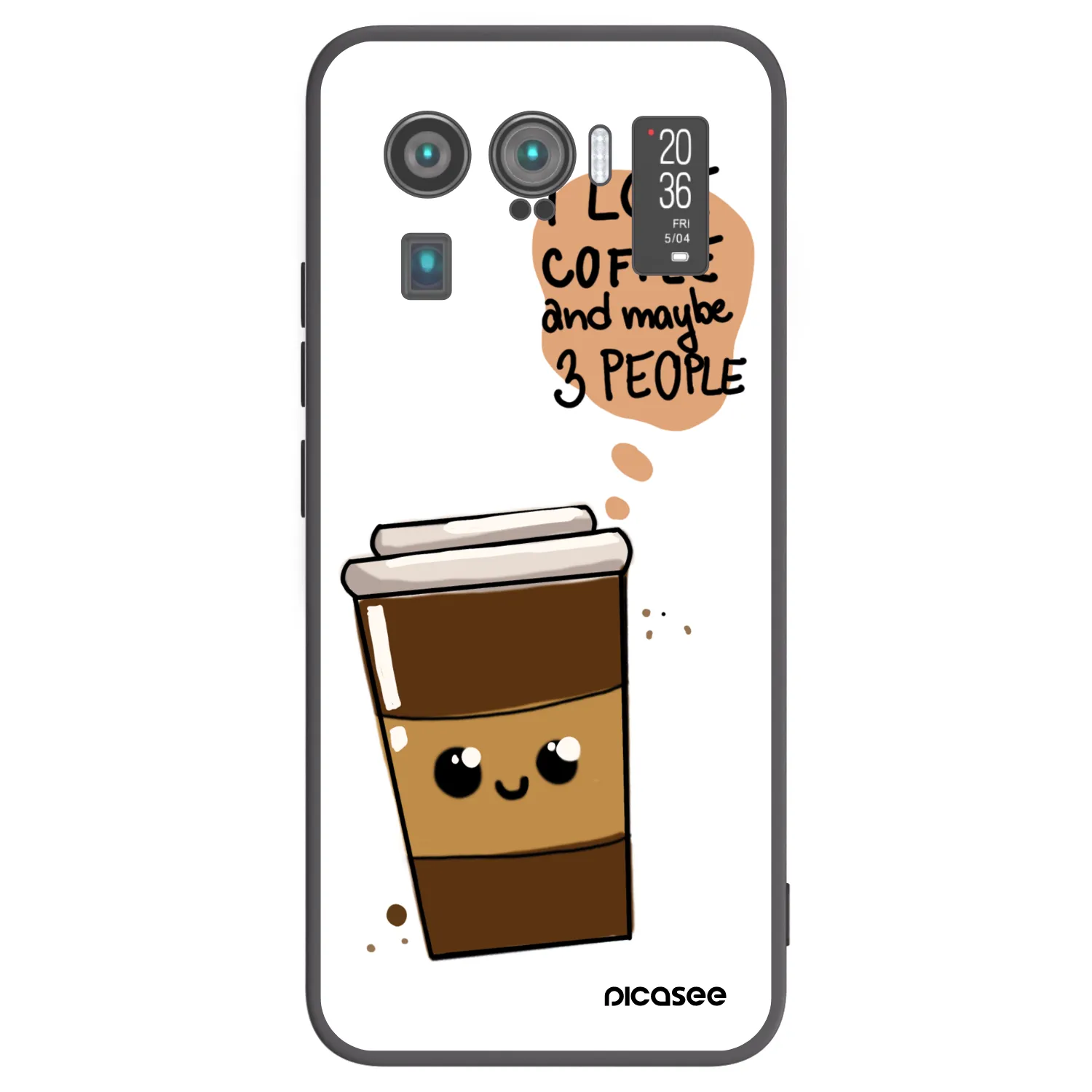 Picasee fekete szilikon tok az alábbi mobiltelefonokra Xiaomi Mi 11 Ultra - Cute coffee