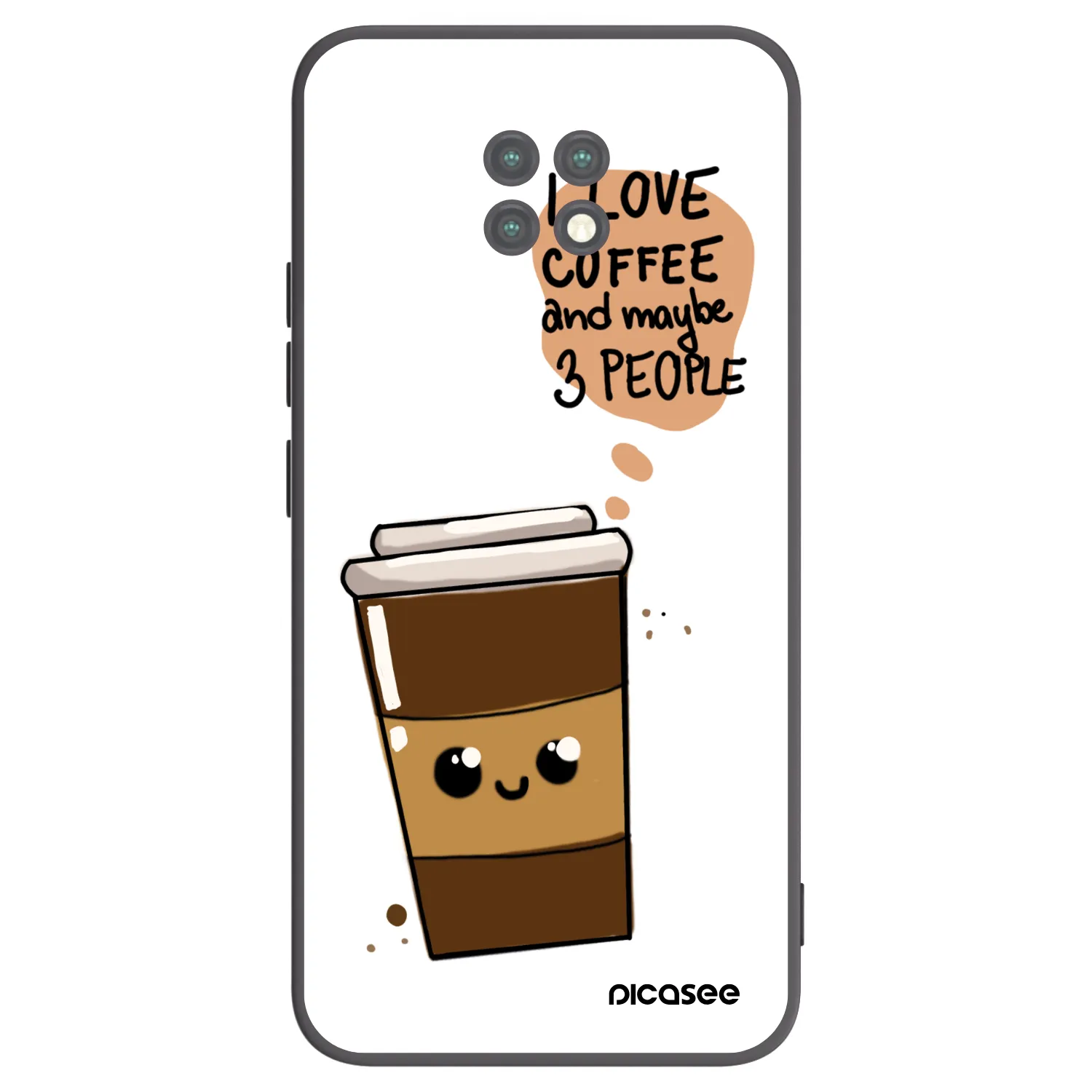 Picasee fekete szilikon tok az alábbi mobiltelefonokra Xiaomi Redmi Note 9T - Cute coffee