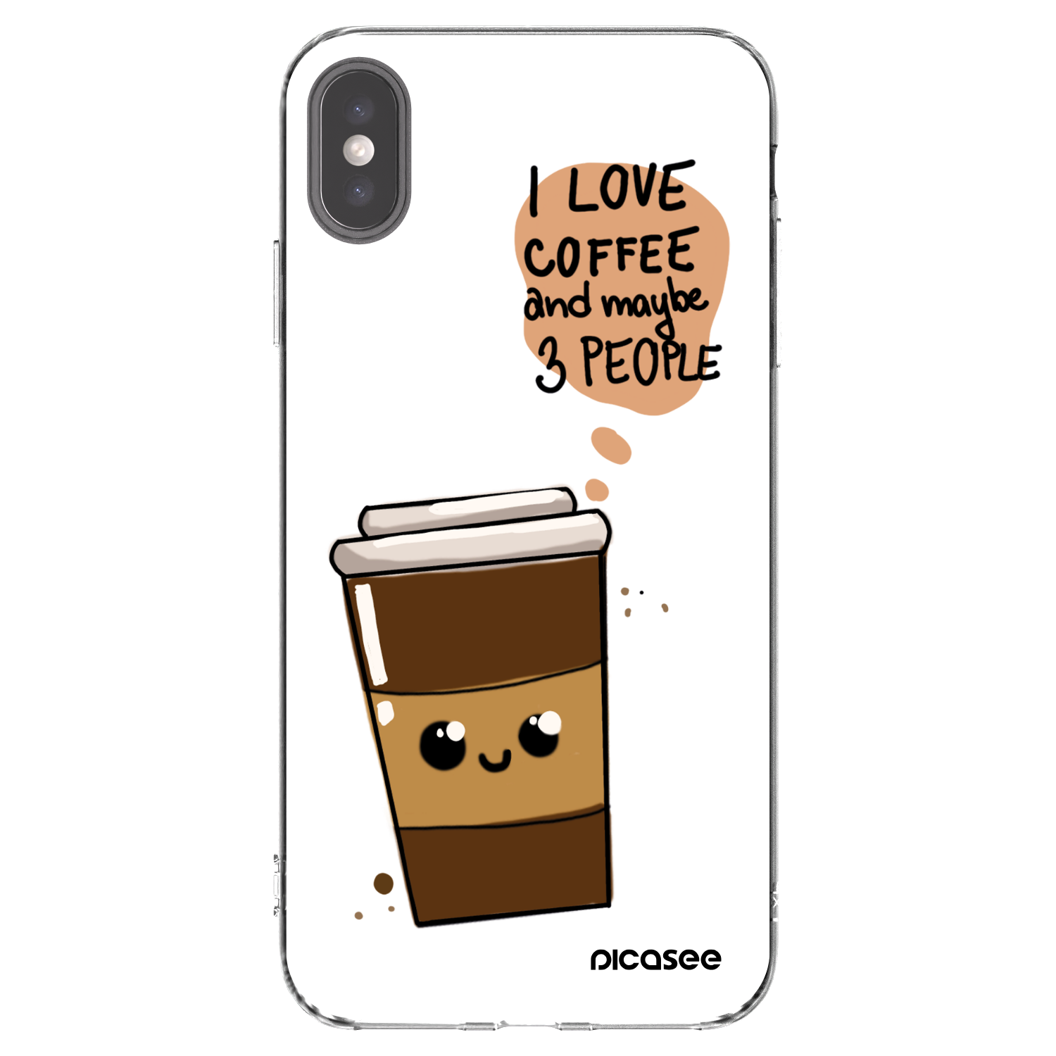 Picasee átlátszó szilikon tok az alábbi mobiltelefonokra Apple iPhone XS Max - Cute coffee