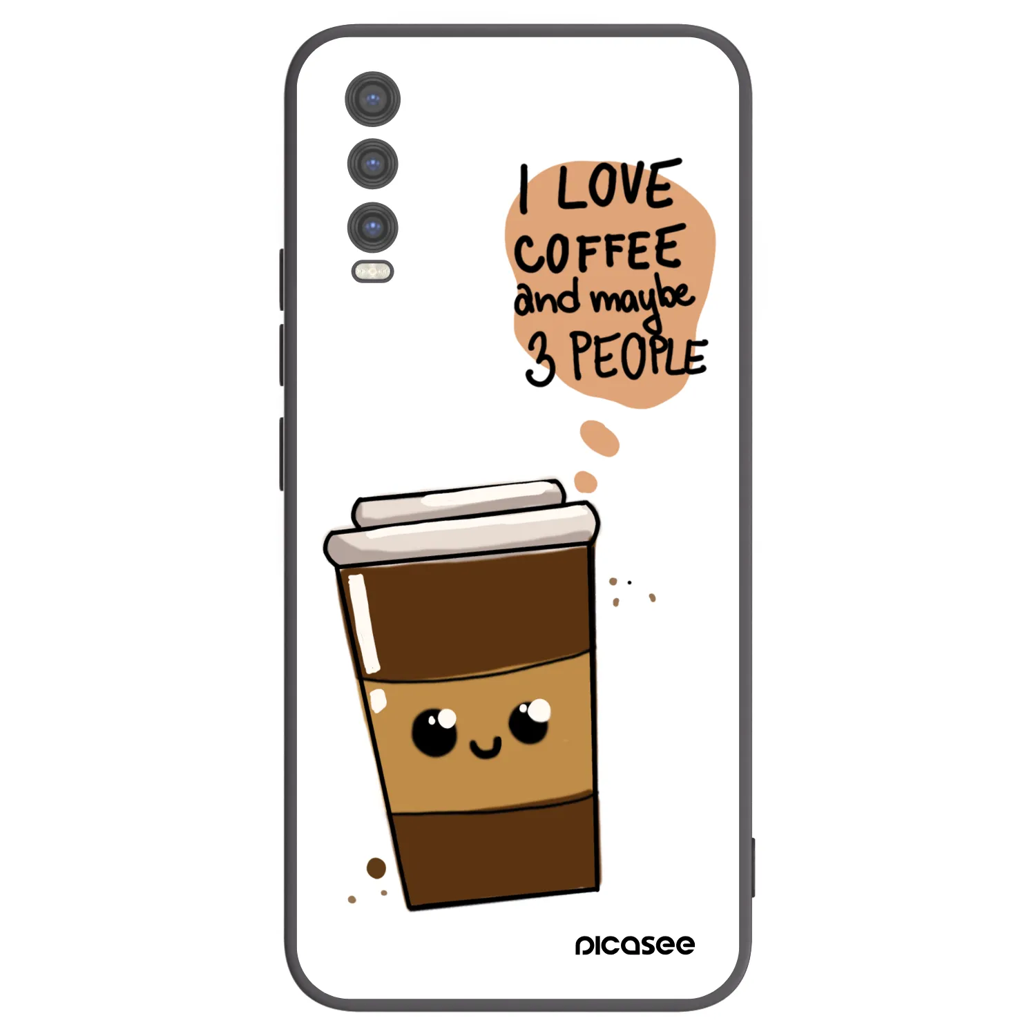Picasee fekete szilikon tok az alábbi mobiltelefonokra Vivo Y20s - Cute coffee
