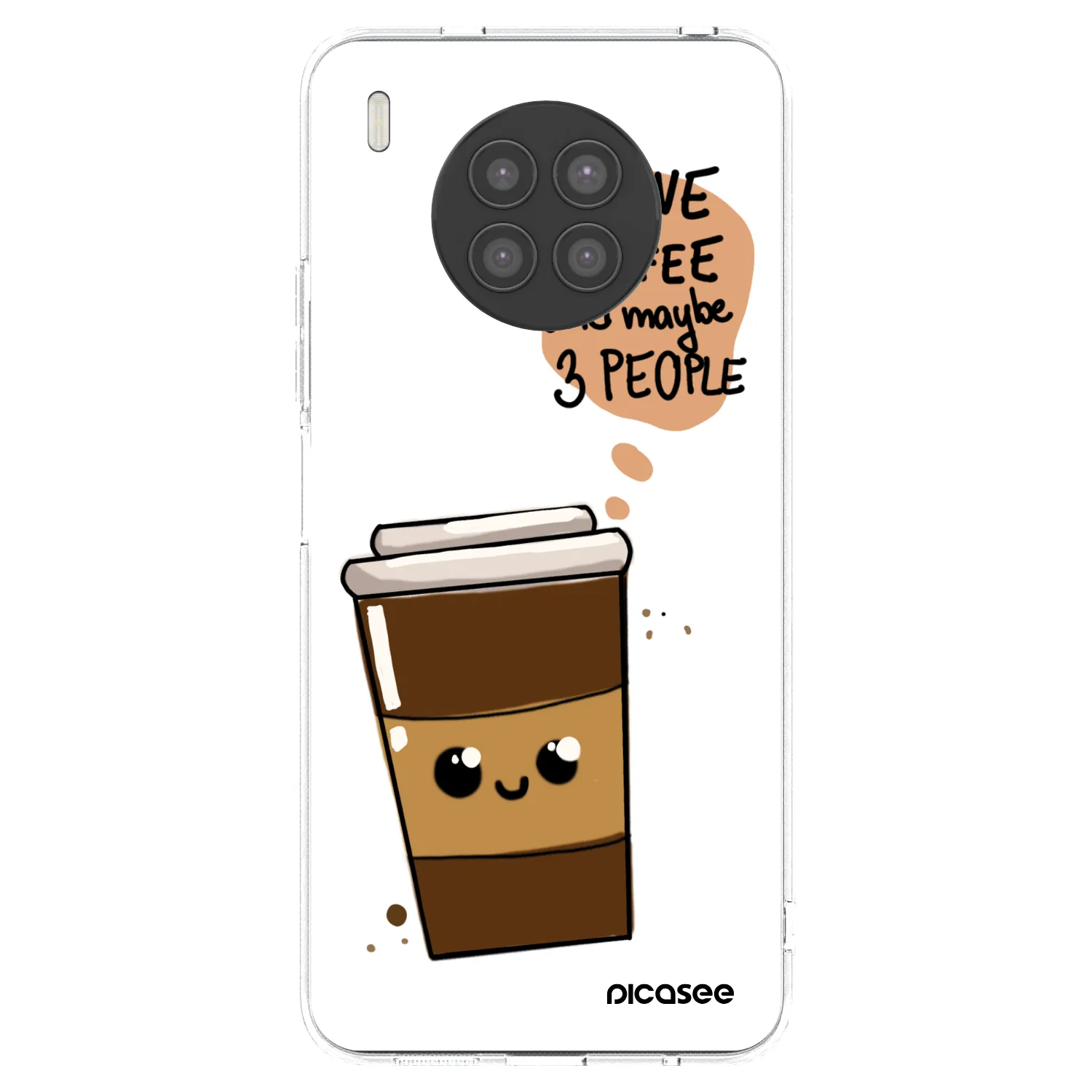 Picasee átlátszó szilikon tok az alábbi mobiltelefonokra Huawei Nova 8i - Cute coffee