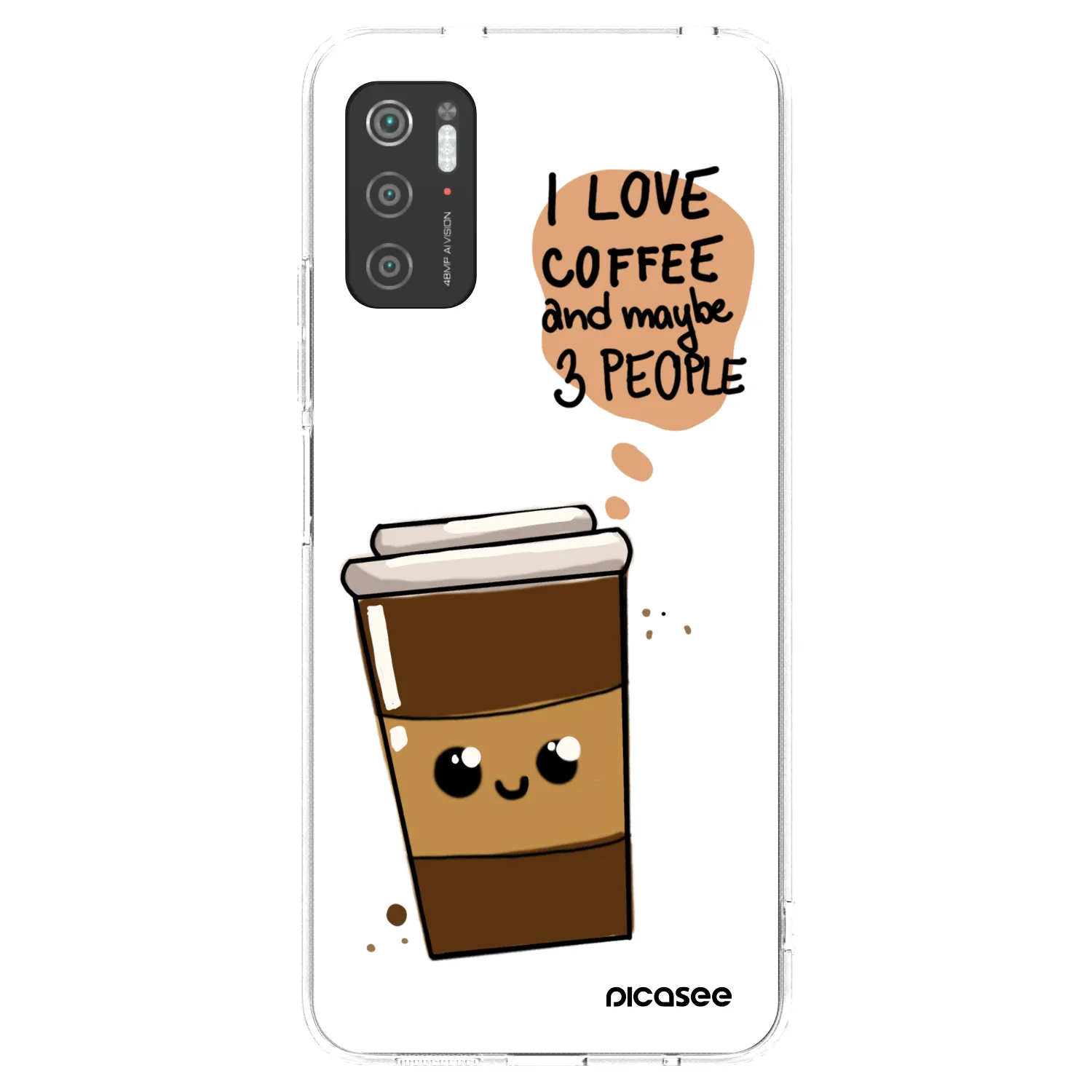 Picasee átlátszó szilikon tok az alábbi mobiltelefonokra Xiaomi Poco M3 Pro 5G - Cute coffee