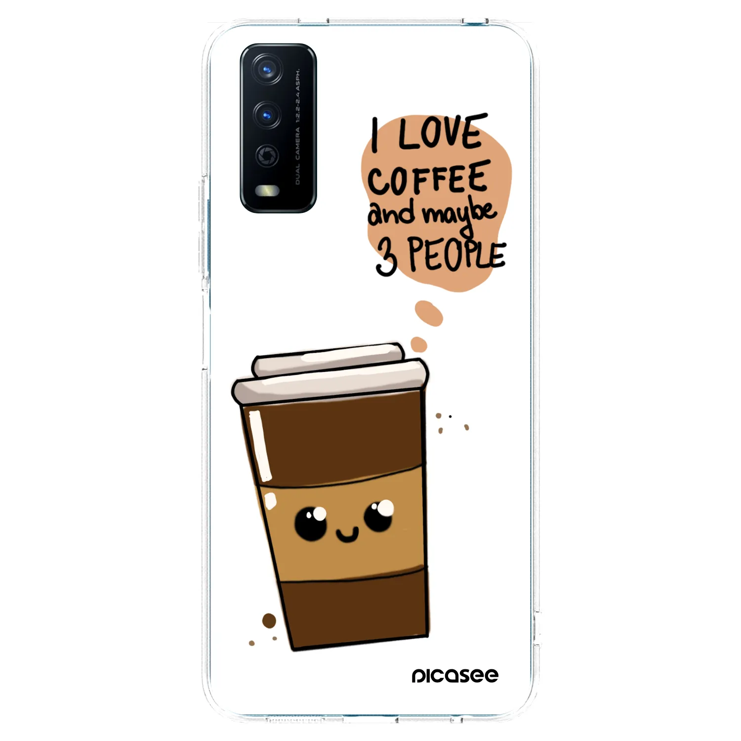 Picasee átlátszó szilikon tok az alábbi mobiltelefonokra Vivo Y11s - Cute coffee