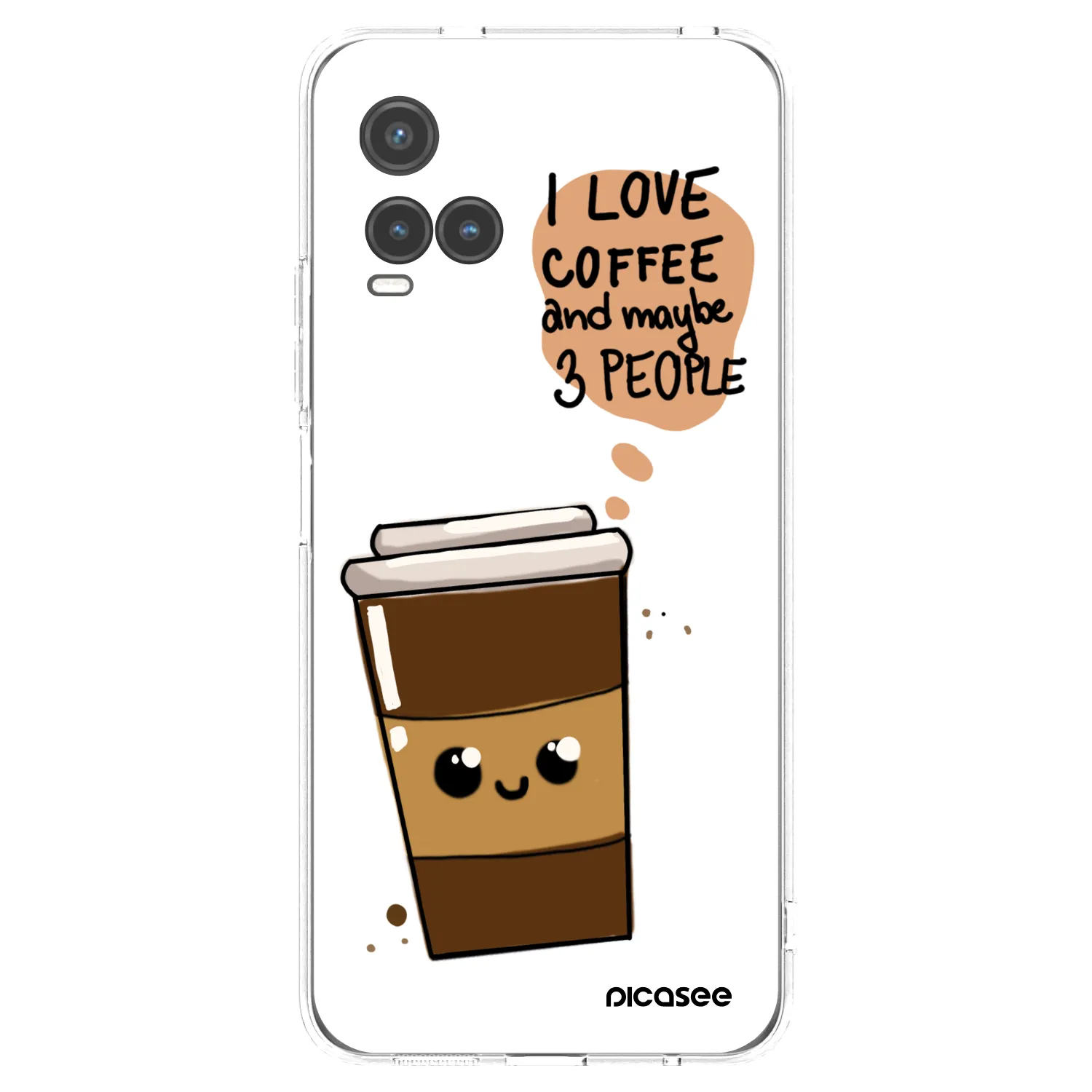 Picasee átlátszó szilikon tok az alábbi mobiltelefonokra Vivo Y33s - Cute coffee