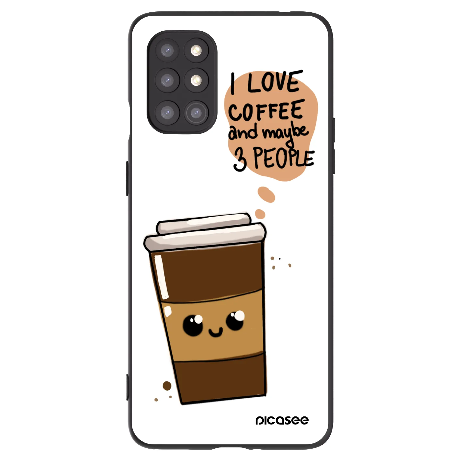 Picasee fekete szilikon tok az alábbi mobiltelefonokra OnePlus 8T - Cute coffee