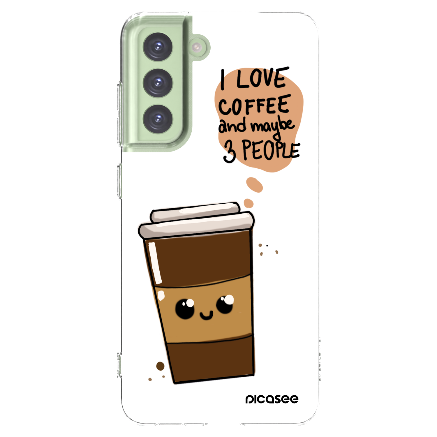 Picasee átlátszó szilikon tok az alábbi mobiltelefonokra Samsung Galaxy S21 FE 5G - Cute coffee