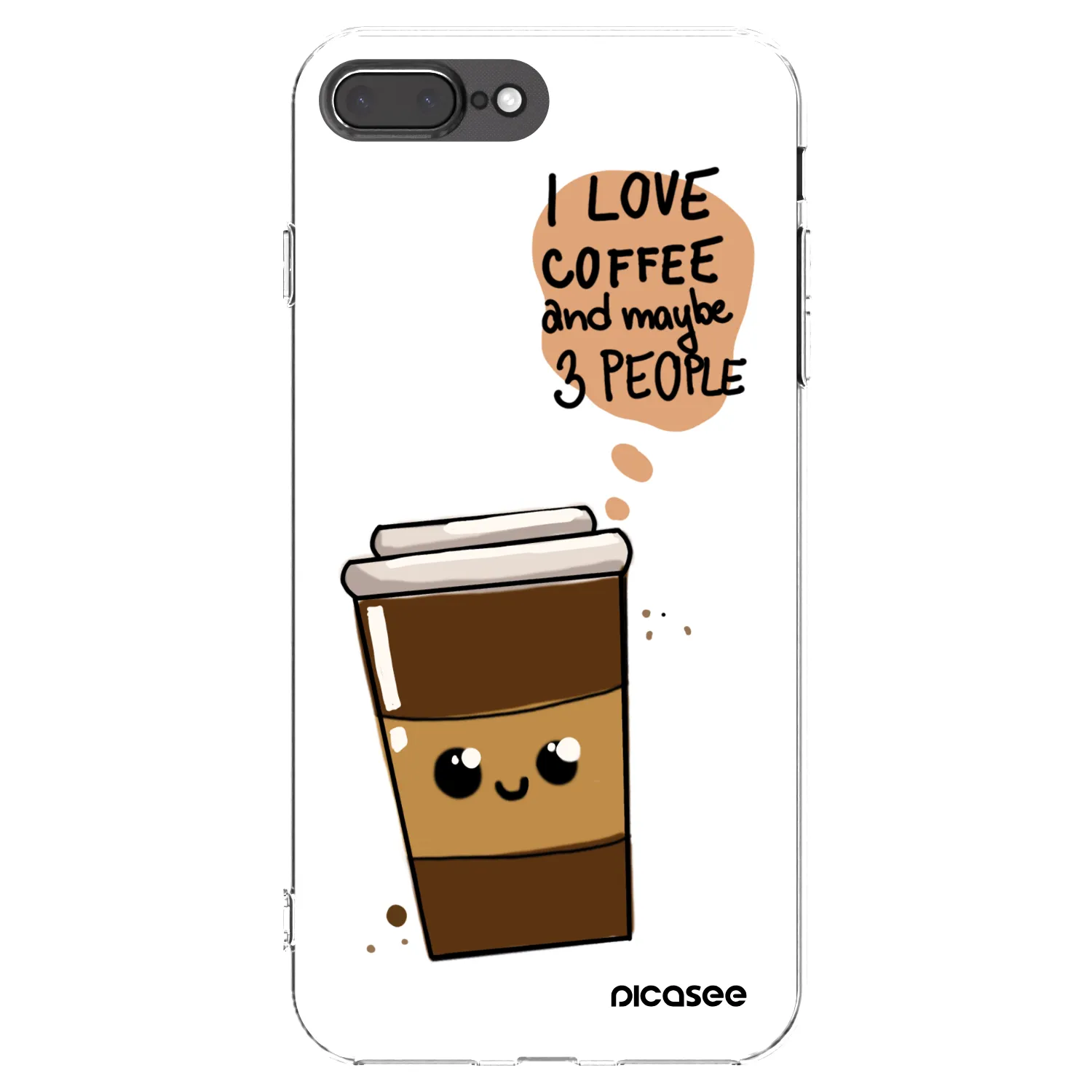 Picasee átlátszó szilikon tok az alábbi mobiltelefonokra Apple iPhone 7 Plus - Cute coffee