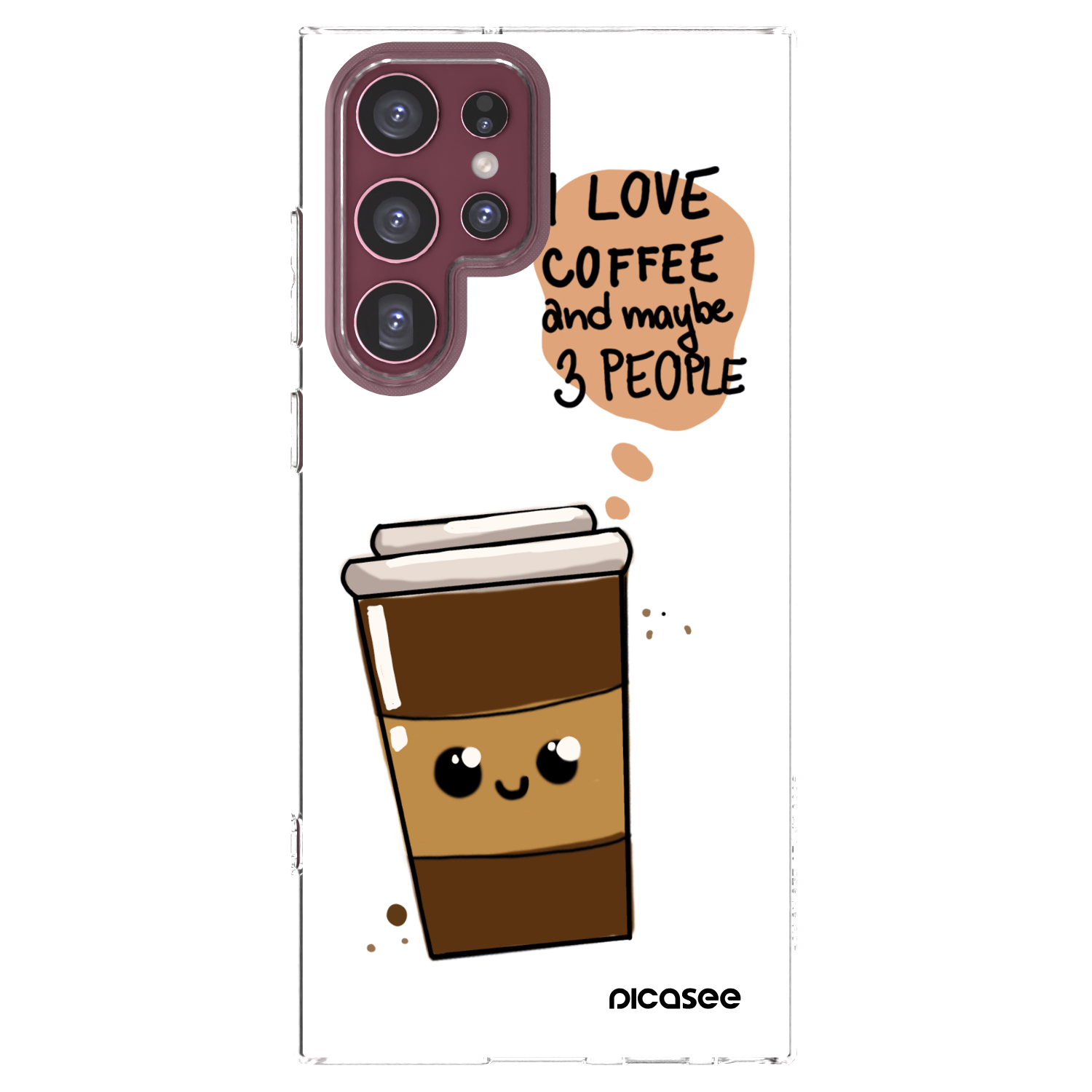 Picasee átlátszó szilikon tok az alábbi mobiltelefonokra Samsung Galaxy S22 Ultra 5G - Cute coffee