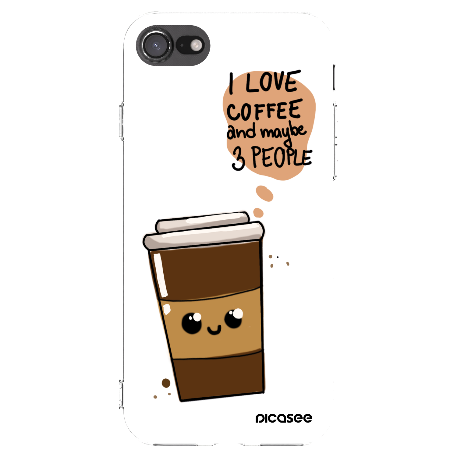 Picasee átlátszó szilikon tok az alábbi mobiltelefonokra Apple iPhone SE 2022 - Cute coffee