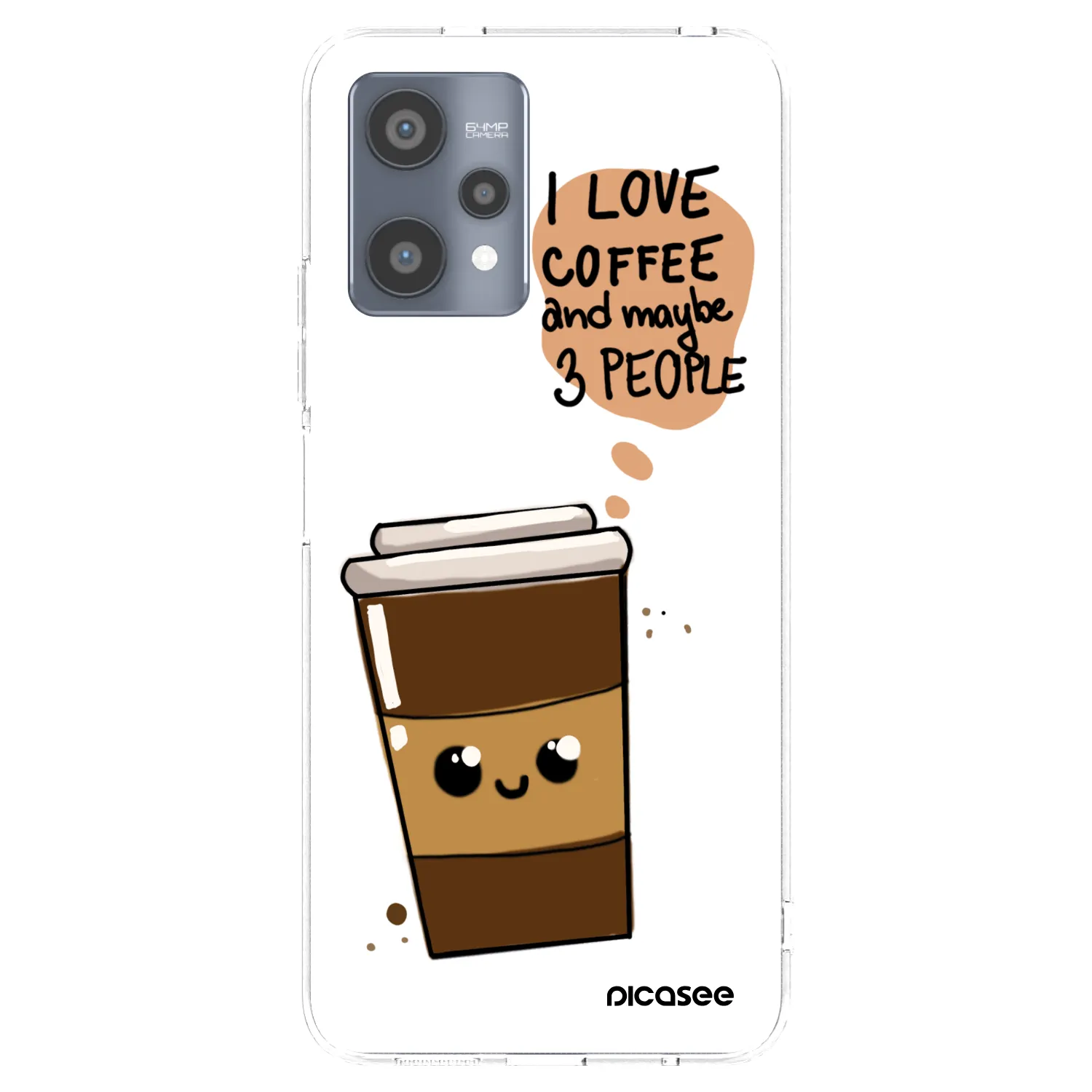 Picasee átlátszó szilikon tok az alábbi mobiltelefonokra Realme 9 Pro 5G - Cute coffee