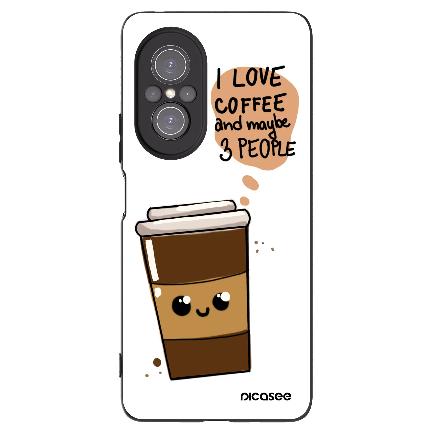 Picasee fekete szilikon tok az alábbi mobiltelefonokra Huawei Nova 9 SE - Cute coffee