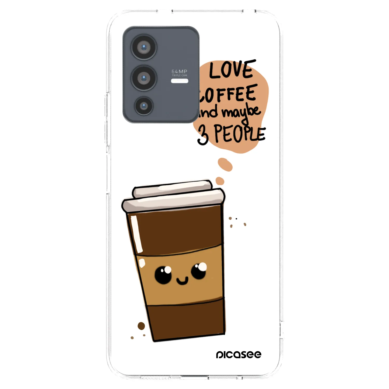 Picasee átlátszó szilikon tok az alábbi mobiltelefonokra Vivo V23 5G - Cute coffee