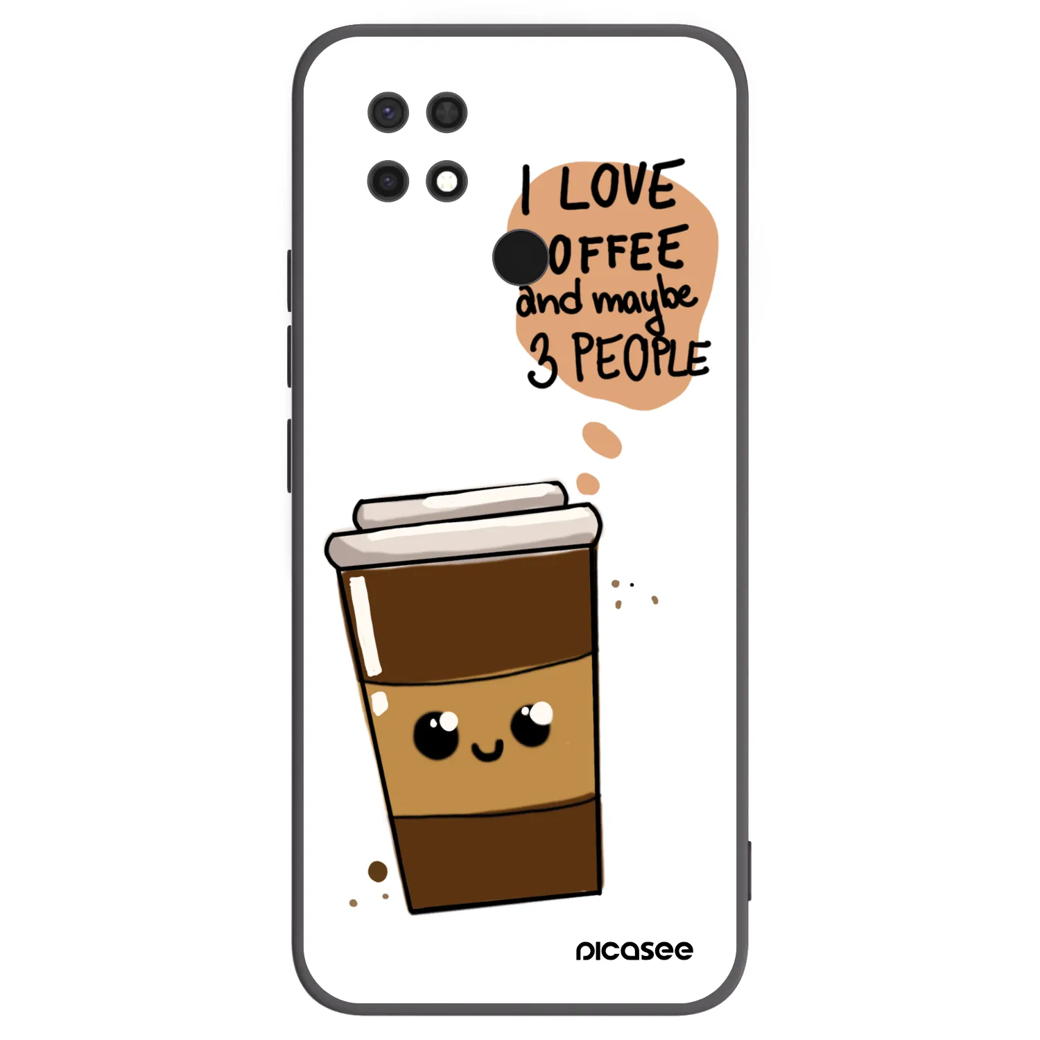 Picasee fekete szilikon tok az alábbi mobiltelefonokra Xiaomi Redmi 10C - Cute coffee
