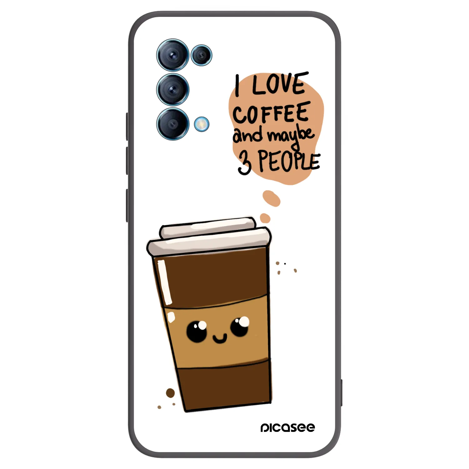 Picasee fekete szilikon tok az alábbi mobiltelefonokra OPPO Reno 5 5G - Cute coffee
