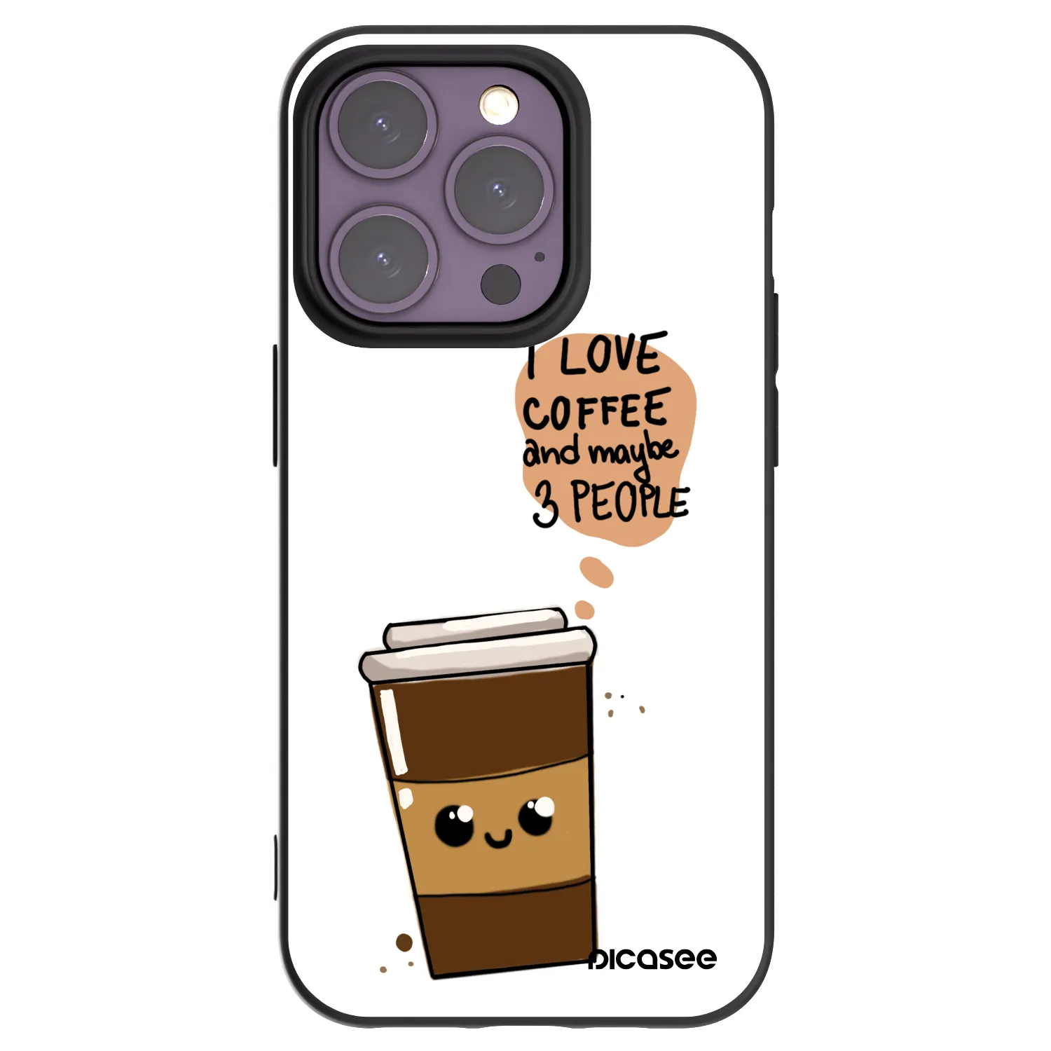 Picasee fekete szilikon tok az alábbi mobiltelefonokra Apple iPhone 14 Pro - Cute coffee