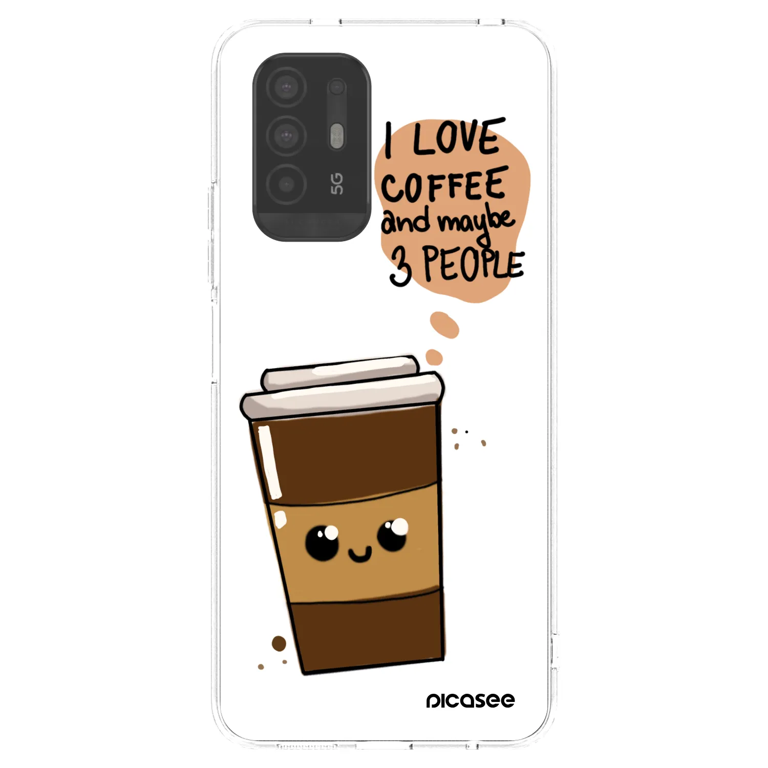Picasee átlátszó szilikon tok az alábbi mobiltelefonokra OPPO A94 5G - Cute coffee