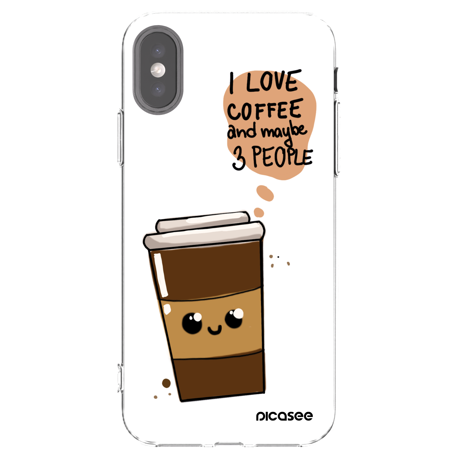 Picasee átlátszó szilikon tok az alábbi mobiltelefonokra Apple iPhone X/XS - Cute coffee