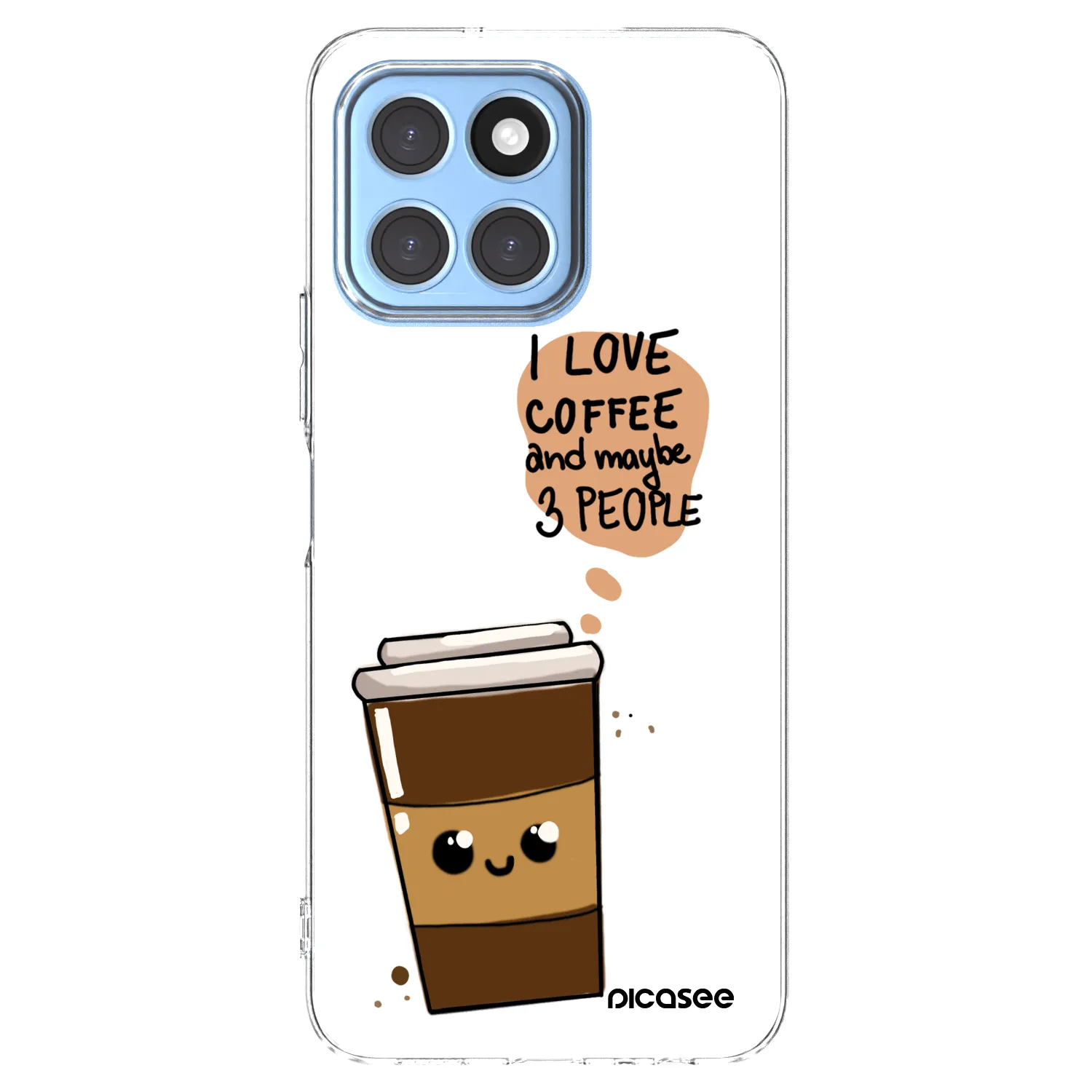 Picasee átlátszó szilikon tok az alábbi mobiltelefonokra Honor X8 5G - Cute coffee