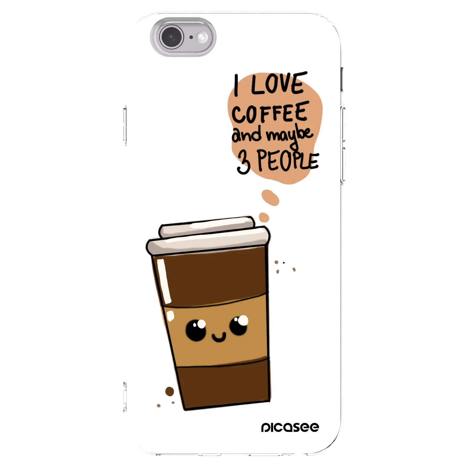 Picasee átlátszó szilikon tok az alábbi mobiltelefonokra Apple iPhone 6/6S - Cute coffee