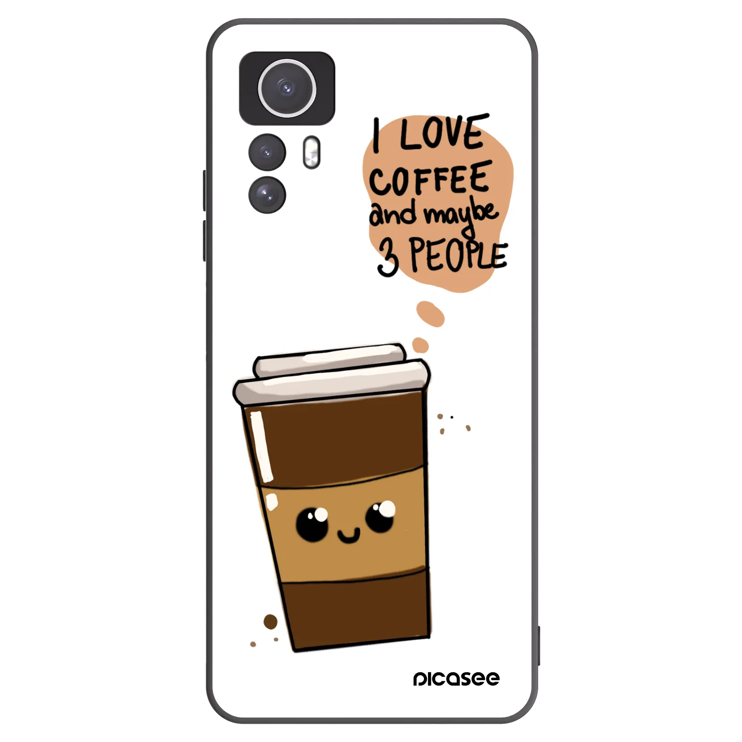 Picasee fekete szilikon tok az alábbi mobiltelefonokra Xiaomi Redmi Note 12S - Cute coffee