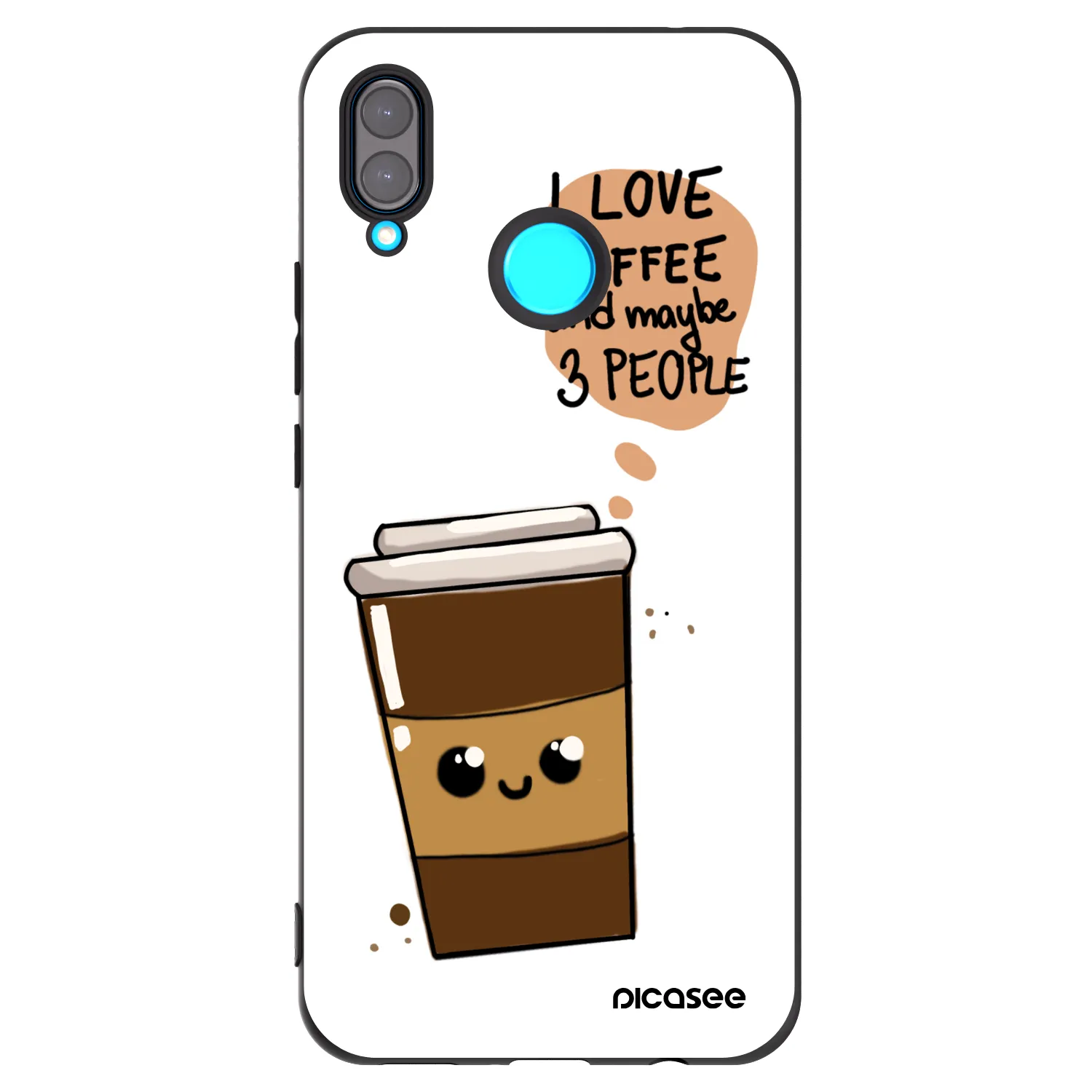 Picasee fekete szilikon tok az alábbi mobiltelefonokra Huawei Nova 3i - Cute coffee