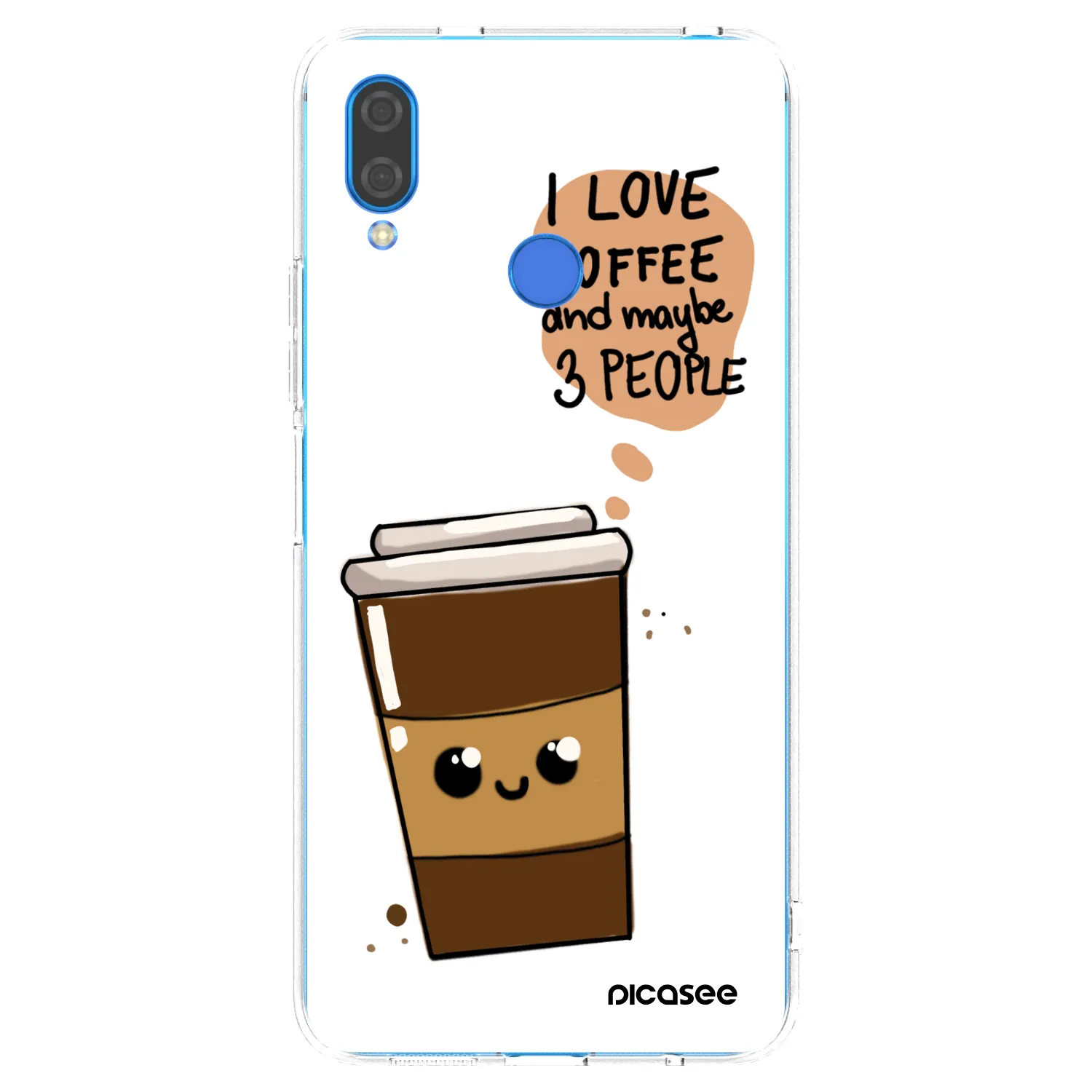 Picasee átlátszó szilikon tok az alábbi mobiltelefonokra Huawei Nova 3i - Cute coffee