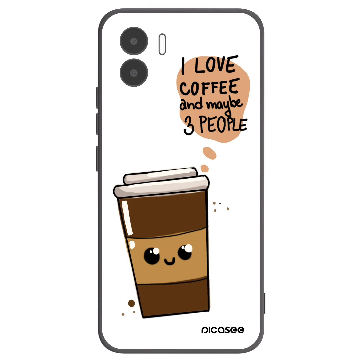 Picasee fekete szilikon tok az alábbi mobiltelefonokra Xiaomi Redmi A2 - Cute coffee