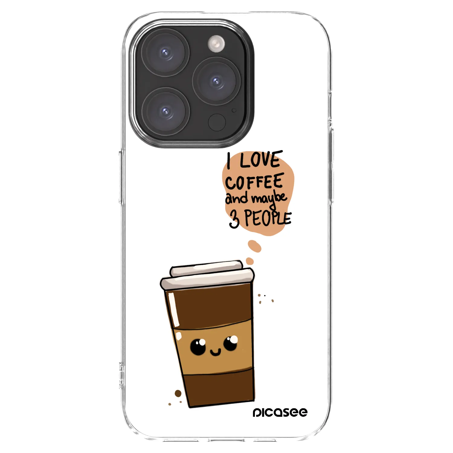 Picasee átlátszó szilikon tok az alábbi mobiltelefonokra Apple iPhone 15 Pro - Cute coffee