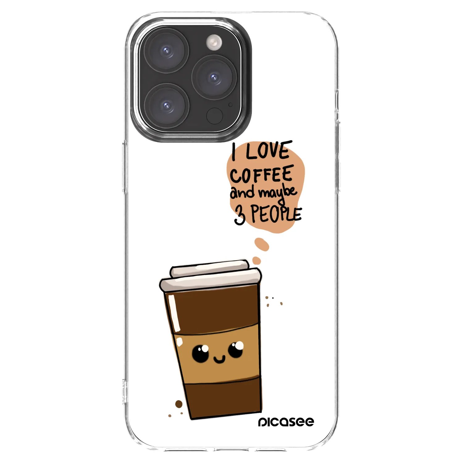 Picasee átlátszó szilikon tok az alábbi mobiltelefonokra Apple iPhone 15 Pro Max - Cute coffee
