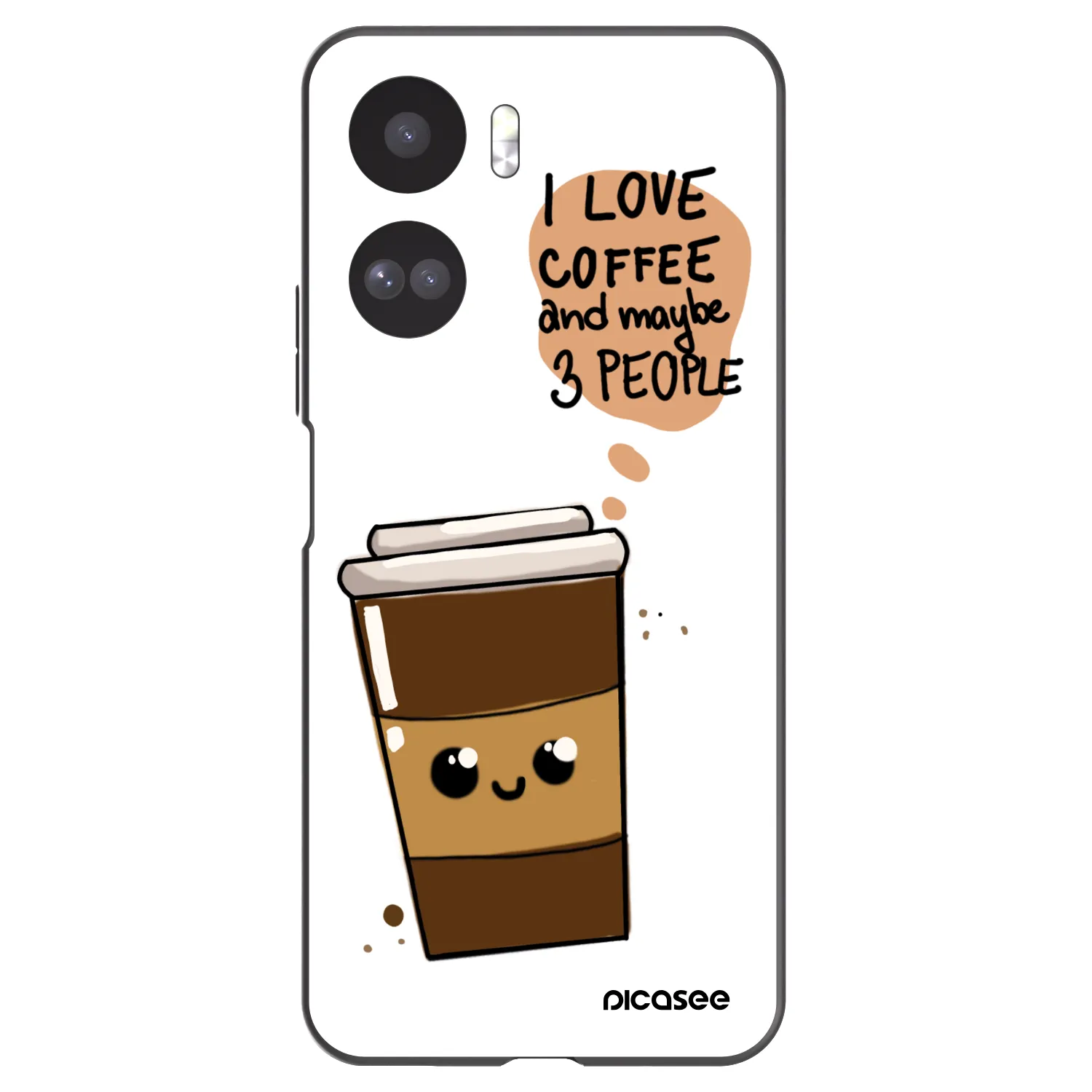 Picasee fekete szilikon tok az alábbi mobiltelefonokra Honor 90 Lite 5G - Cute coffee