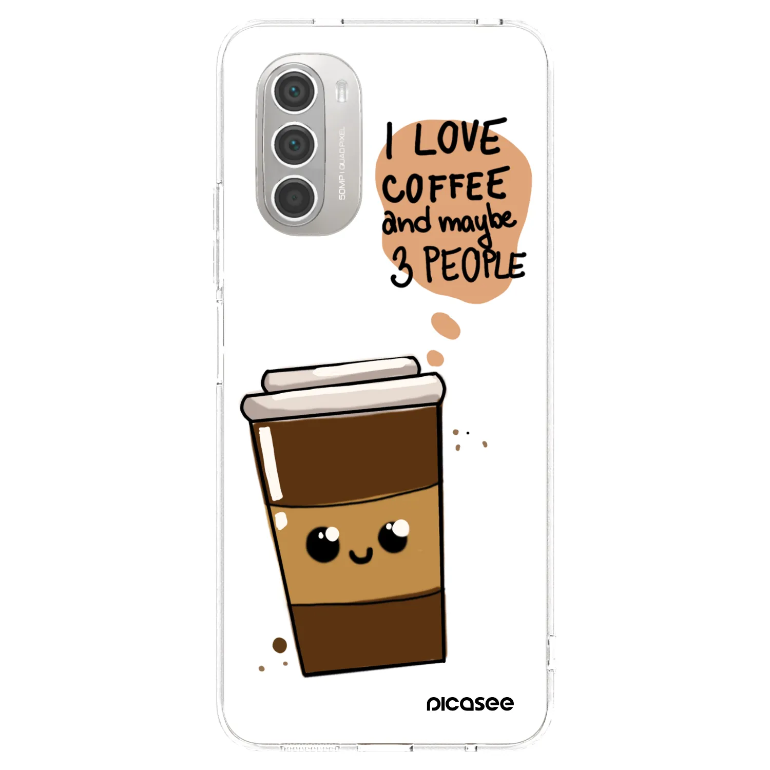 Picasee átlátszó szilikon tok az alábbi mobiltelefonokra Motorola Moto G51 - Cute coffee