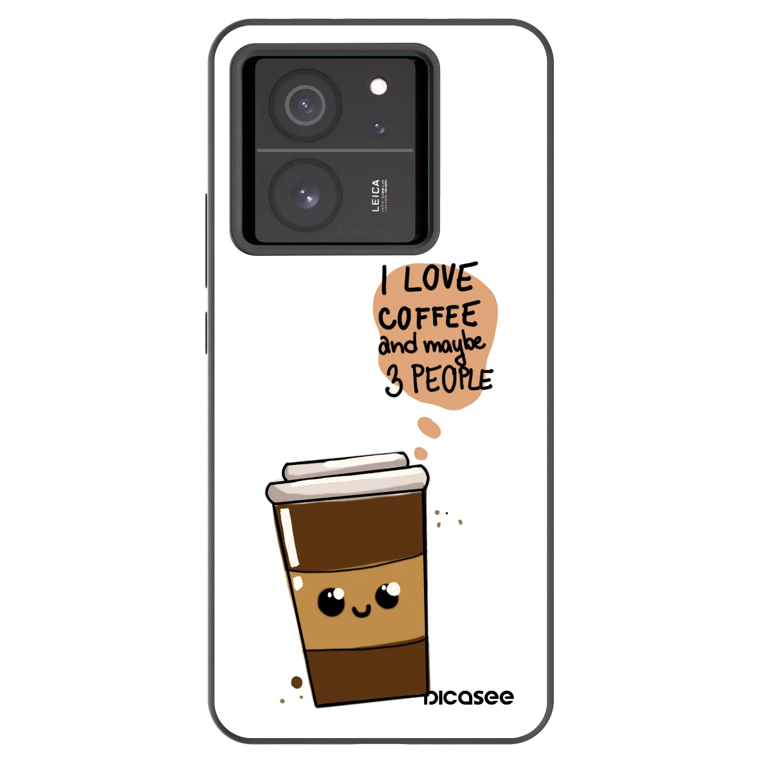 Picasee fekete szilikon tok az alábbi mobiltelefonokra Xiaomi 13T - Cute coffee