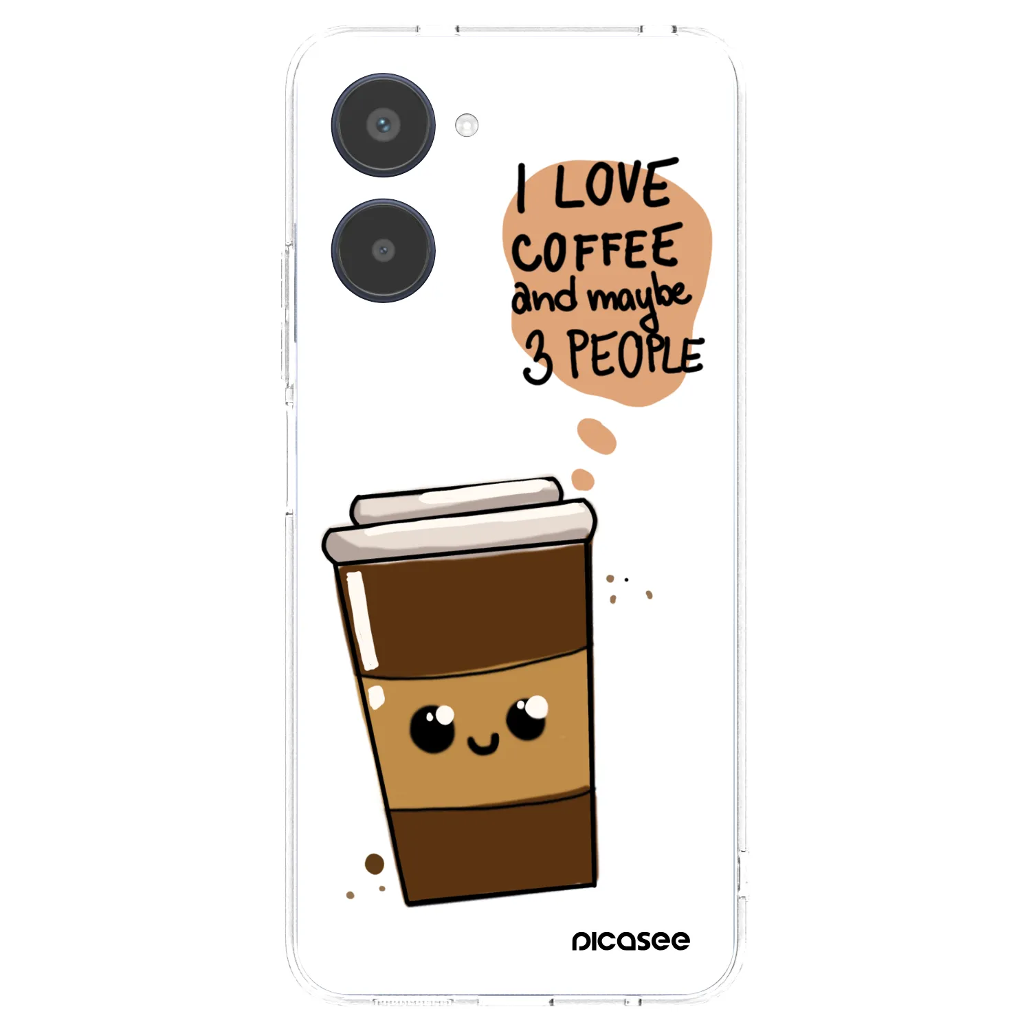 Picasee átlátszó szilikon tok az alábbi mobiltelefonokra Realme 10 4G - Cute coffee
