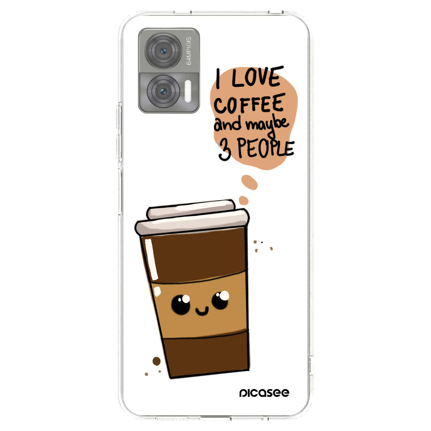 Picasee átlátszó szilikon tok az alábbi mobiltelefonokra Motorola Edge 30 Neo - Cute coffee