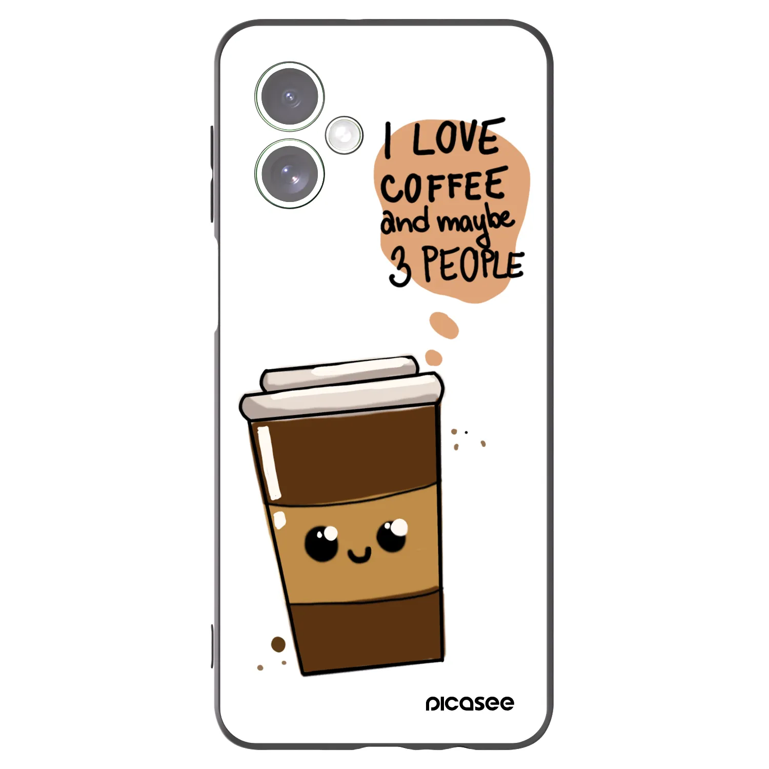 Picasee fekete szilikon tok az alábbi mobiltelefonokra Motorola Moto G54 5G - Cute coffee