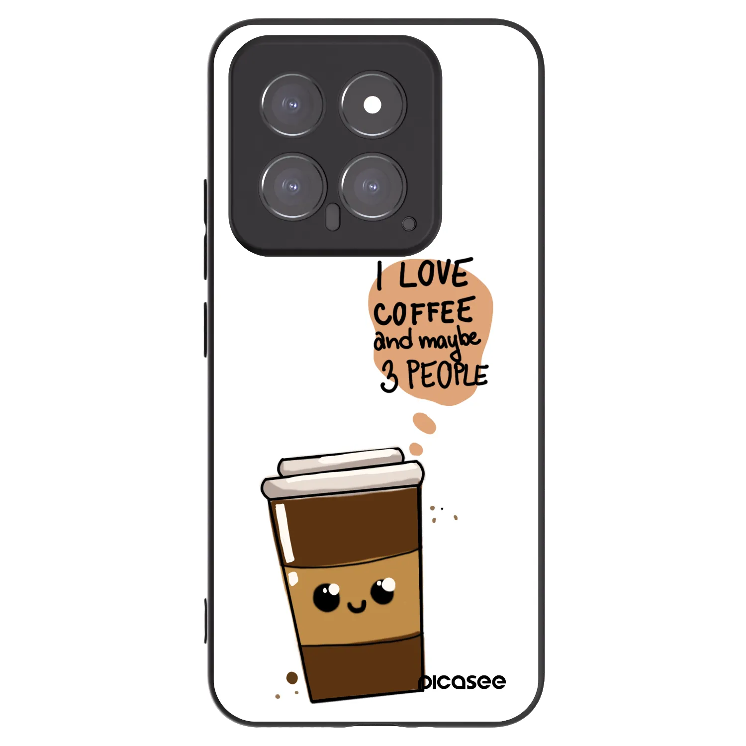Picasee fekete szilikon tok az alábbi mobiltelefonokra Xiaomi 14 - Cute coffee