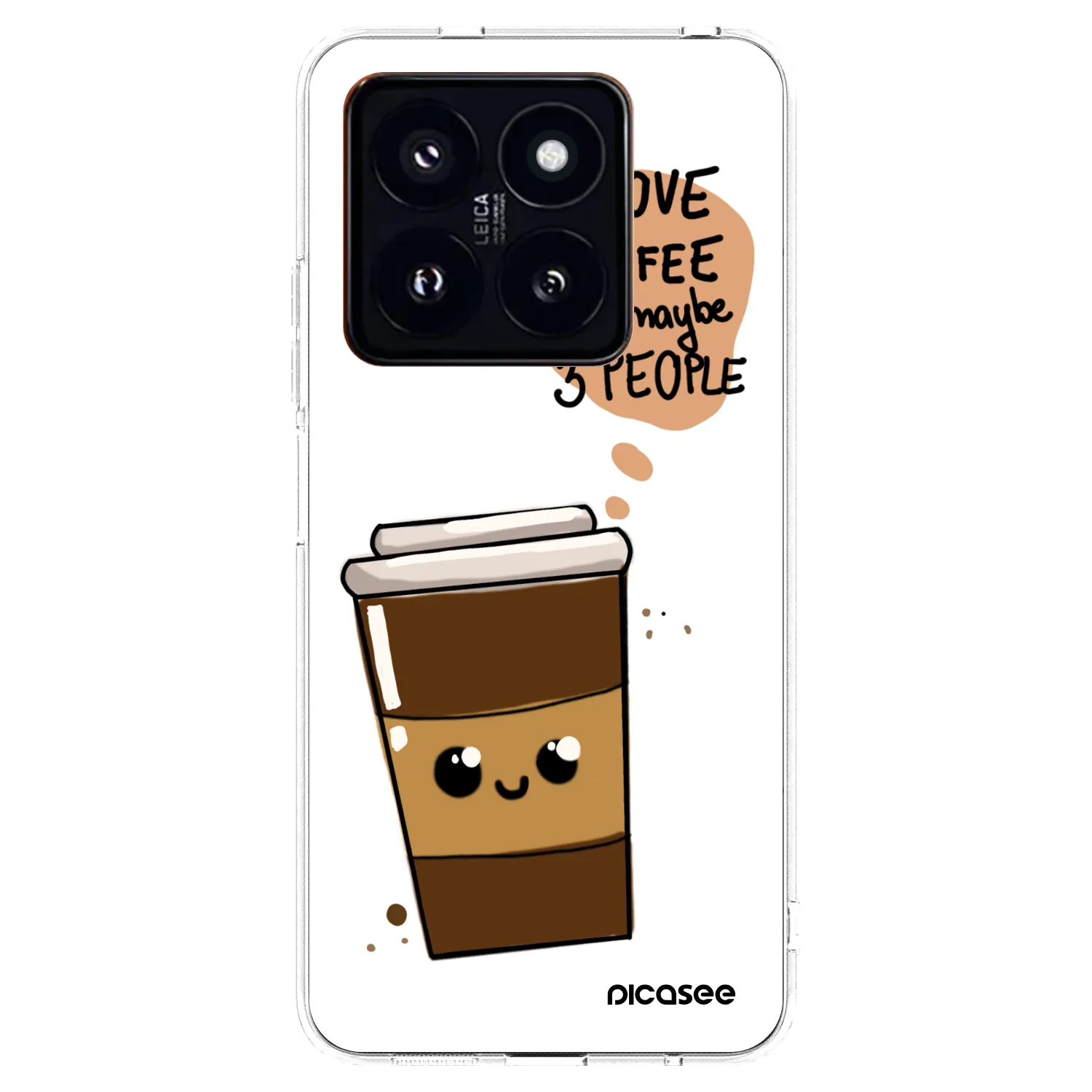 Picasee átlátszó szilikon tok az alábbi mobiltelefonokra Xiaomi 14 Pro - Cute coffee