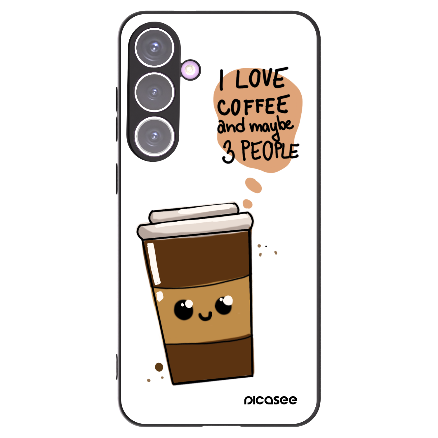 Picasee fekete szilikon tok az alábbi mobiltelefonokra Samsung Galaxy S24+ S926B 5G - Cute coffee