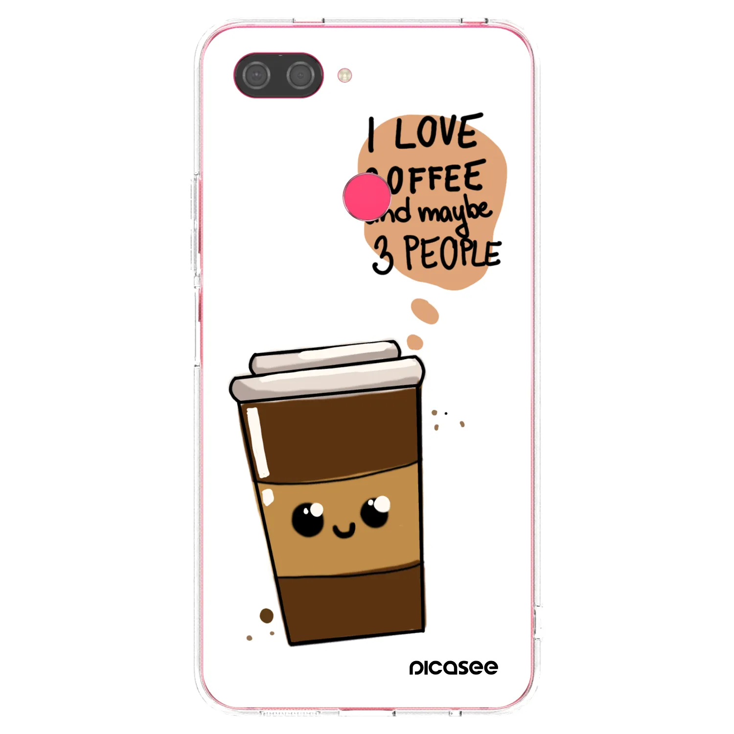 Picasee átlátszó szilikon tok az alábbi mobiltelefonokra Xiaomi Mi 8 Lite - Cute coffee