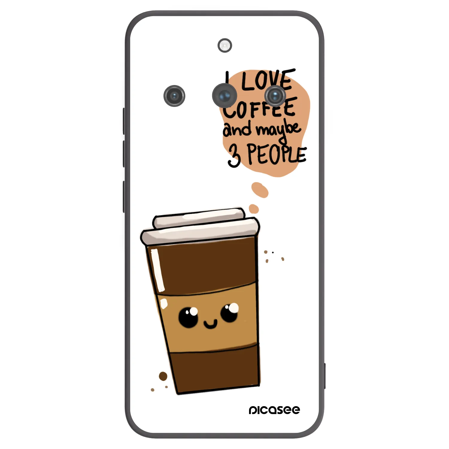 Picasee fekete szilikon tok az alábbi mobiltelefonokra Realme 11 Pro+ - Cute coffee