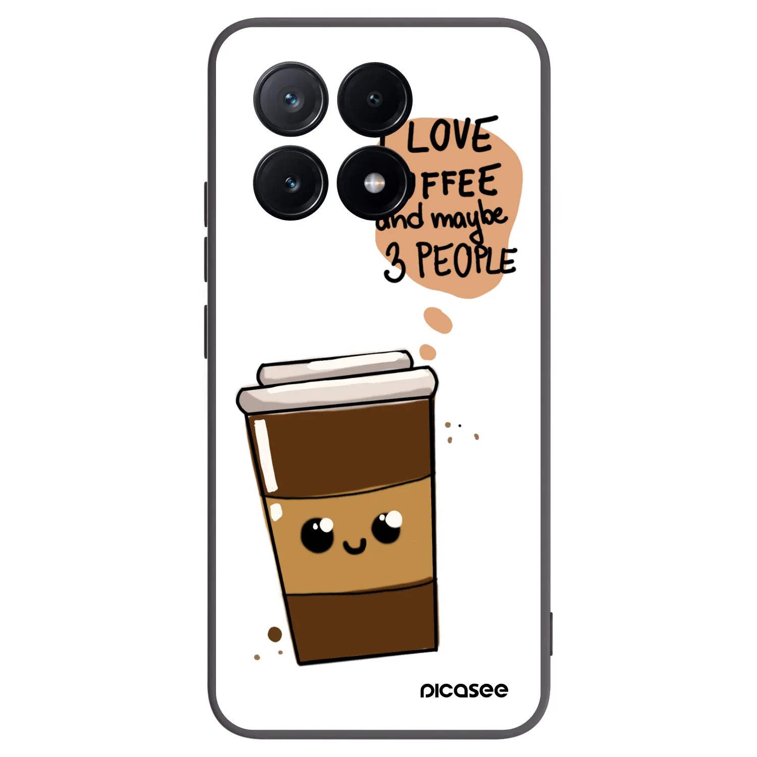Picasee fekete szilikon tok az alábbi mobiltelefonokra Xiaomi Poco X6 Pro - Cute coffee